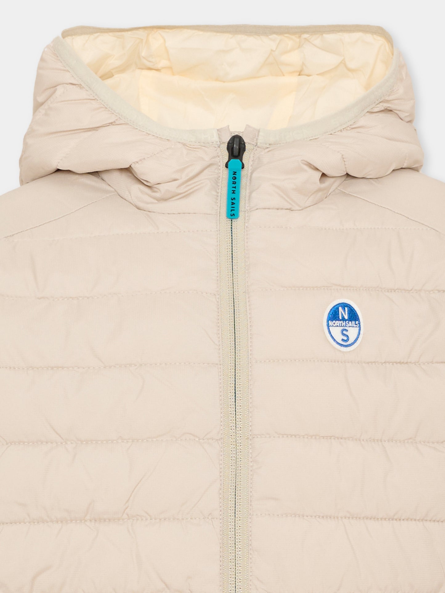 Piumino beige per bambino con cappuccio,North Sails,NBA26072PI WINTER ROPE