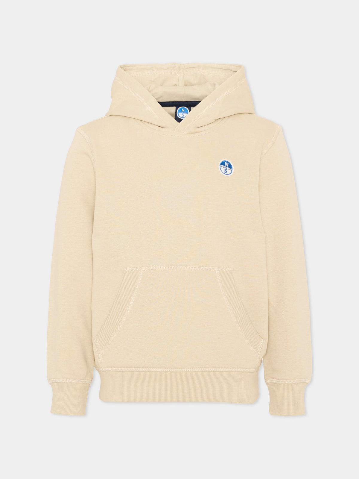 Felpa con cappuccio beige per bambino con logo,North Sails,NBA26080FE WINTER ROPE