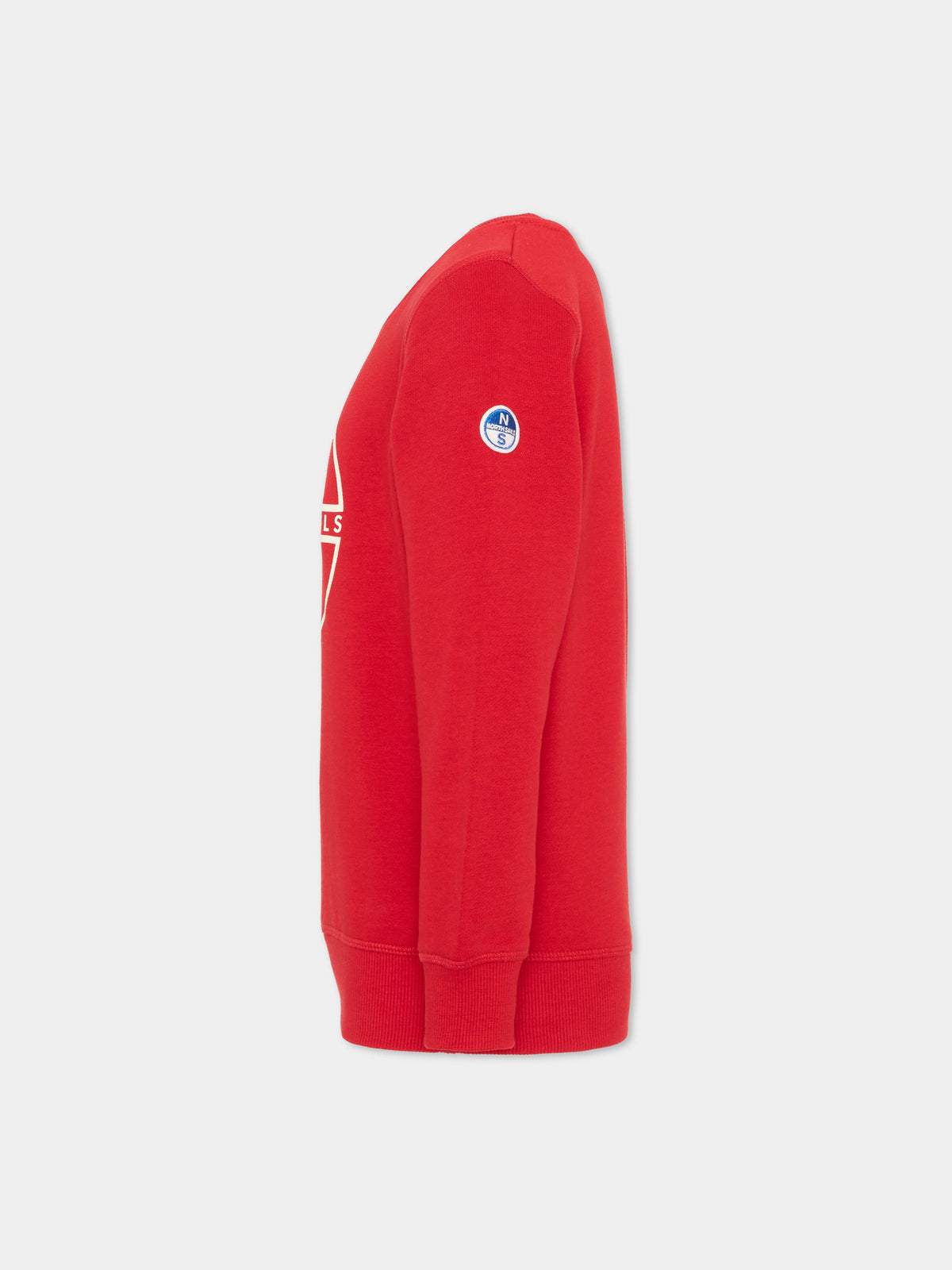 Felpa girocollo rossa per bambino con logo,North Sails,NBA26003FE RED