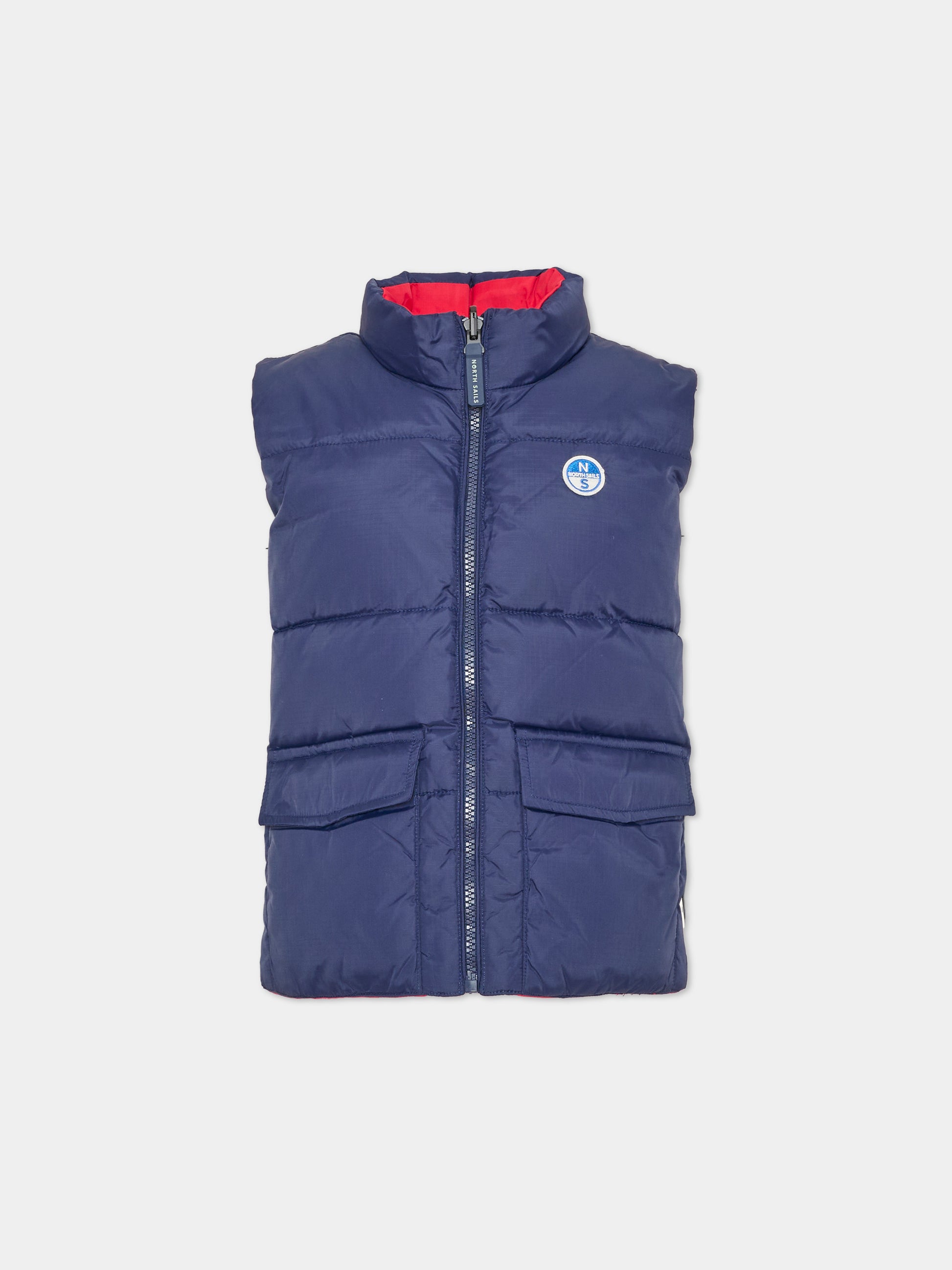Gilet blu per bambino reversibile,North Sails,NBA26009PI BLUE NAVY
