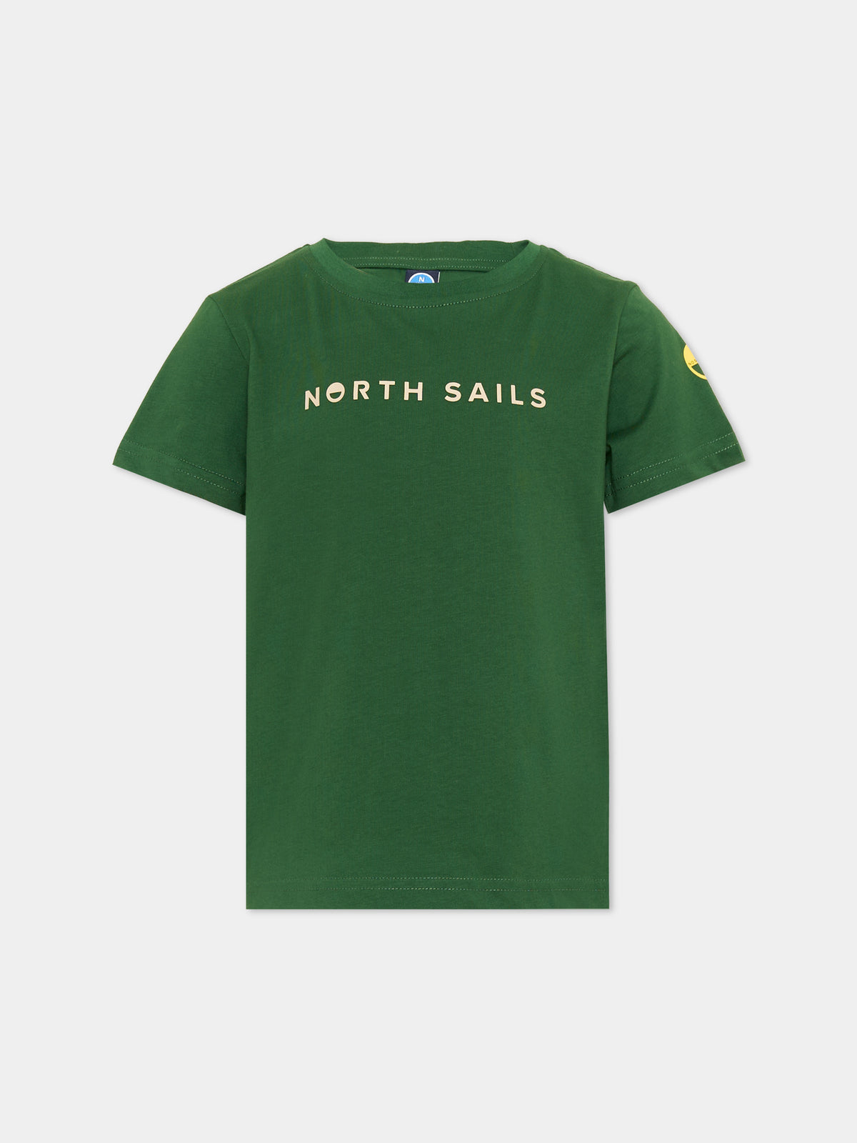 T-shirt a manica corta verde per bambino con logo,North Sails,NBA26058TS GREEN