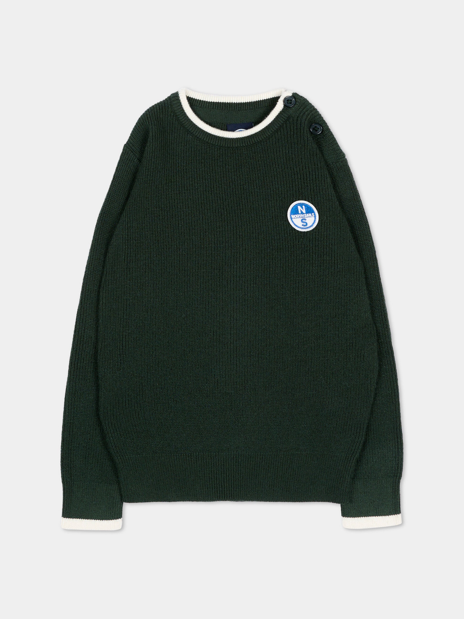 Maglione verde per neonato con patch logo,North Sails,NIA26021MA GREEN