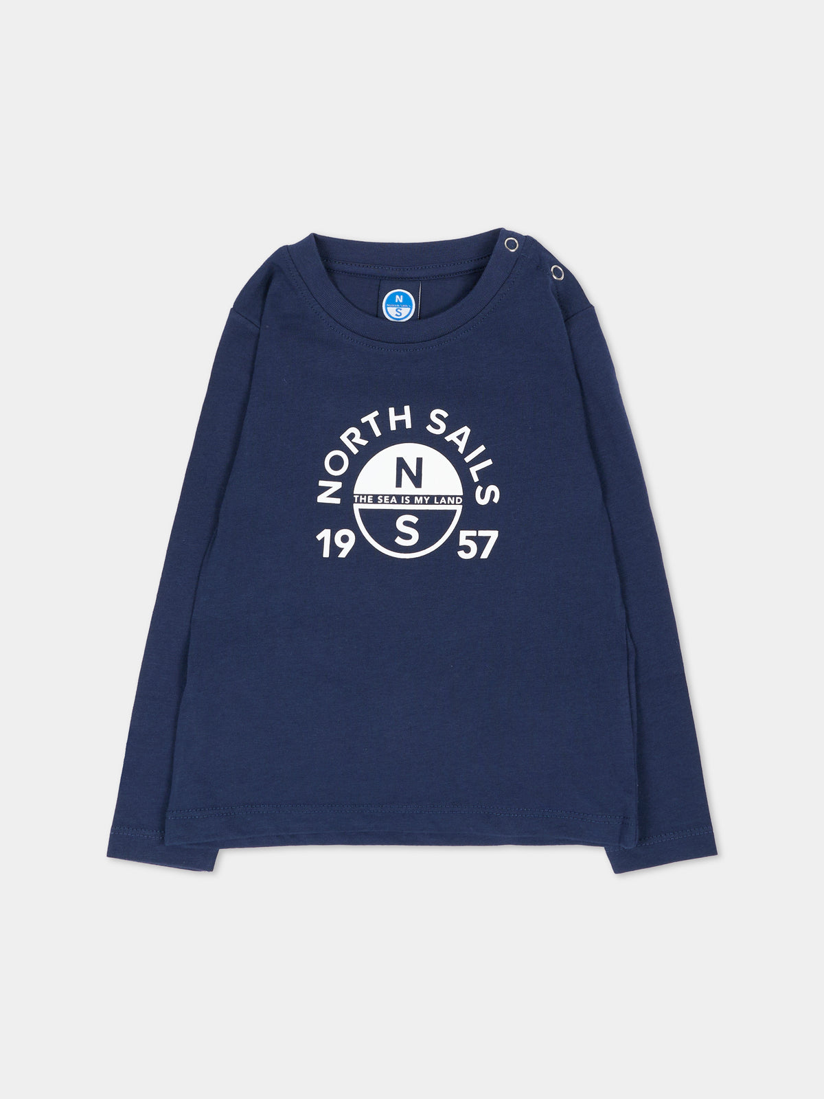 T-shirt a manica lunga blu per neonato,North Sails,NIA26008TS BLUE NAVY