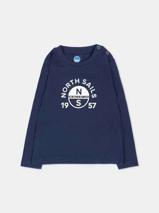T-shirt a manica lunga blu per neonato,North Sails,NIA26008TS BLUE NAVY