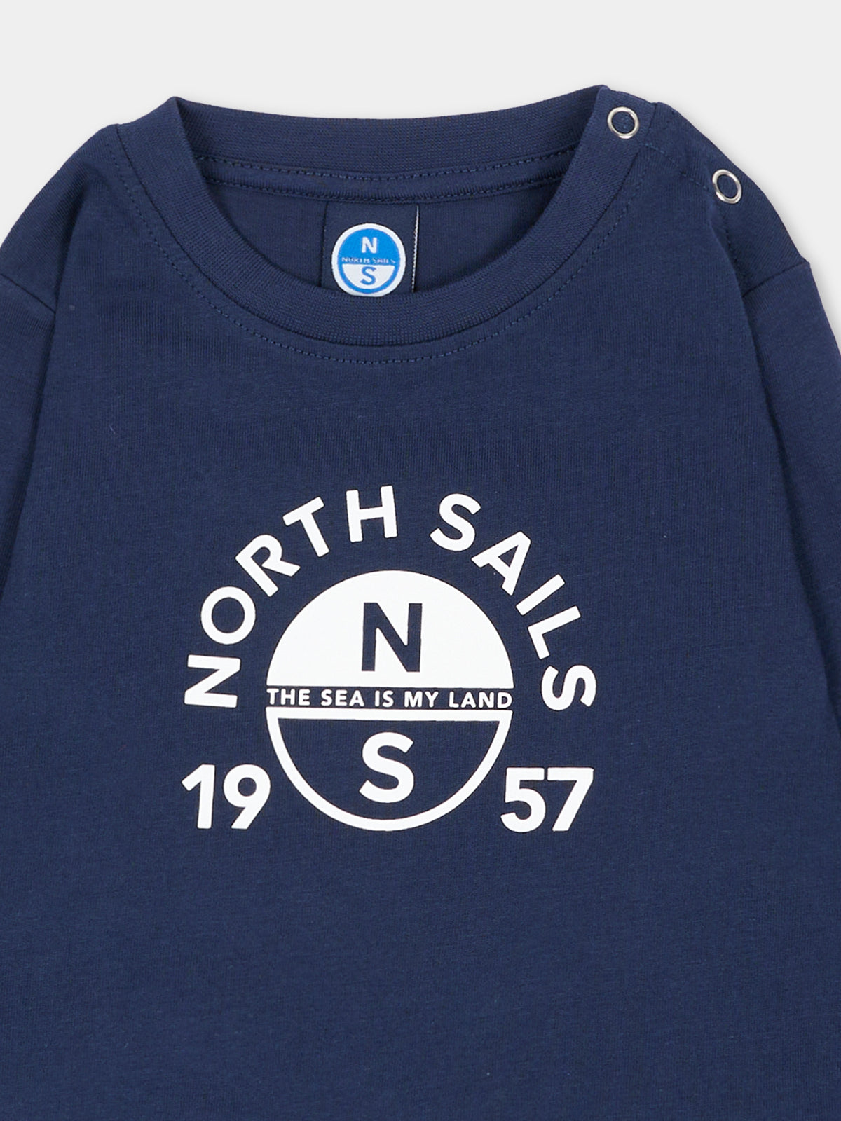 T-shirt a manica lunga blu per neonato,North Sails,NIA26008TS BLUE NAVY