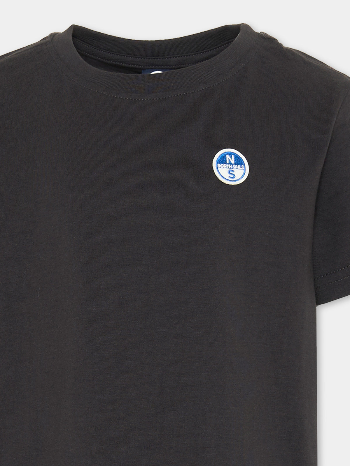 T-shirt a manica corta grigia per bambino con logo,North Sails,NBA26091TS PHANTOM