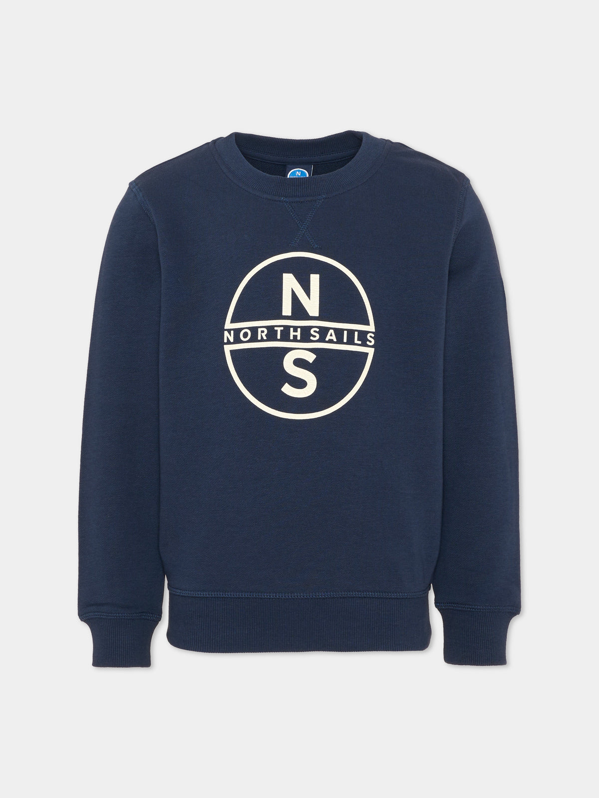 Felpa girocollo blu per bambino con logo,North Sails,NBA26003FE BLUE NAVY