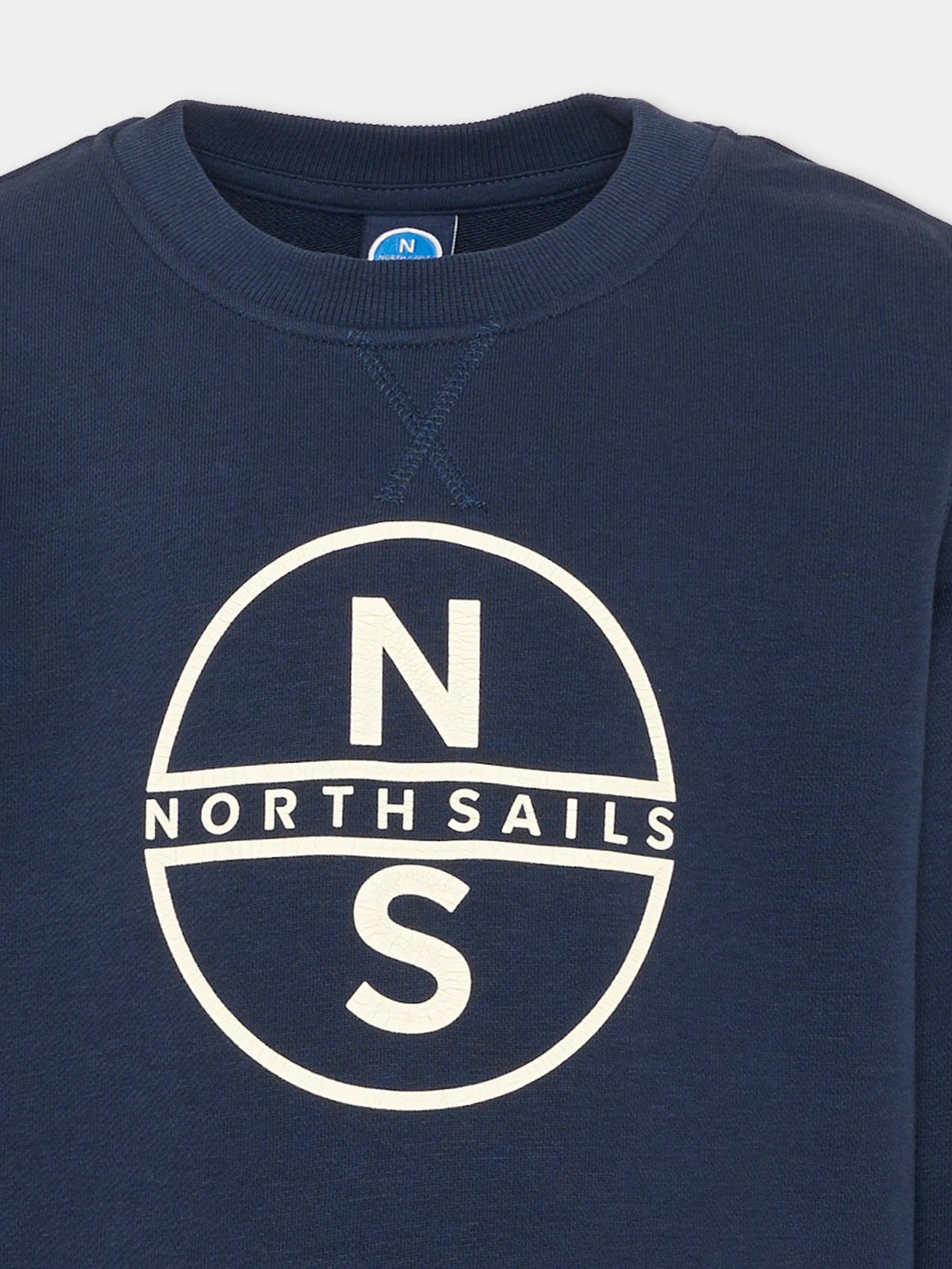 Felpa girocollo blu per bambino con logo,North Sails,NBA26003FE BLUE NAVY