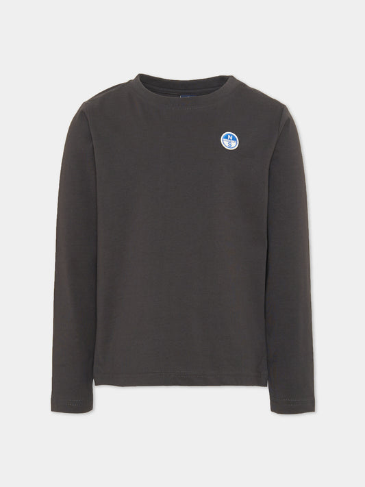 T-shirt a manica lunga nera con logo,North Sails,NBA26089TS PHANTOM