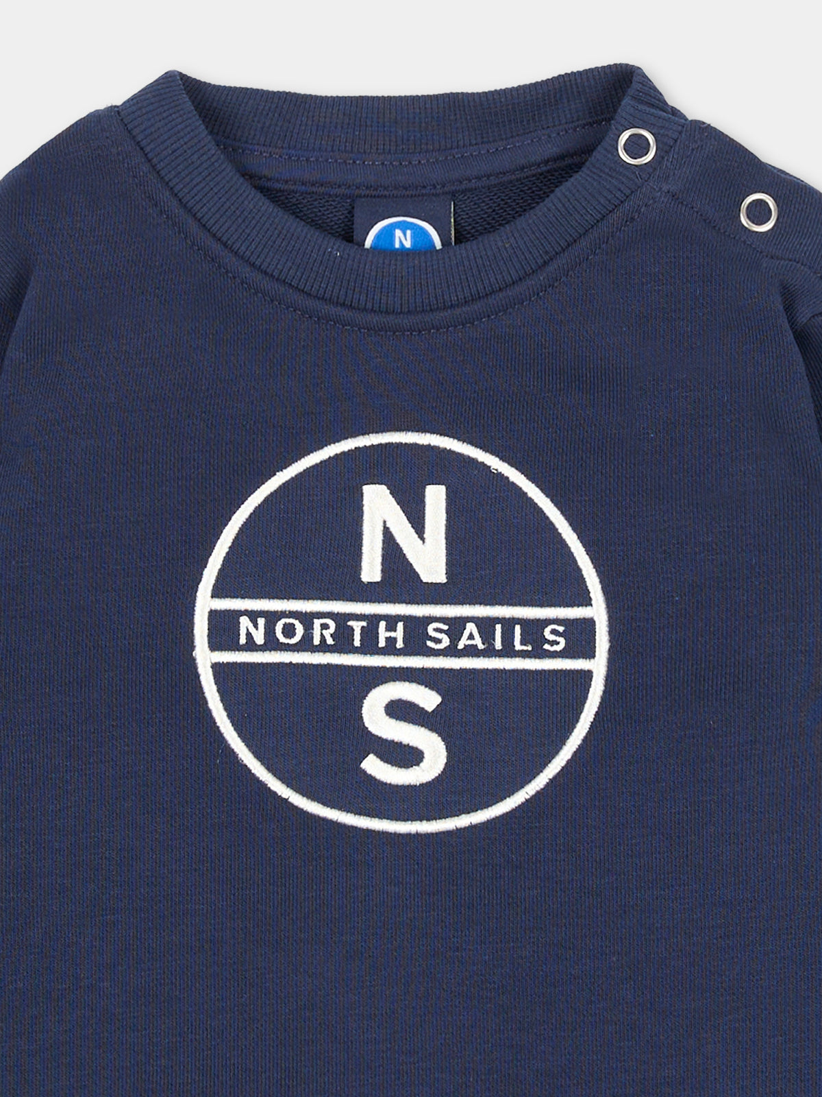 Felpa girocollo blu per neonato con logo,North Sails,NIA26016FE BLUE NAVY