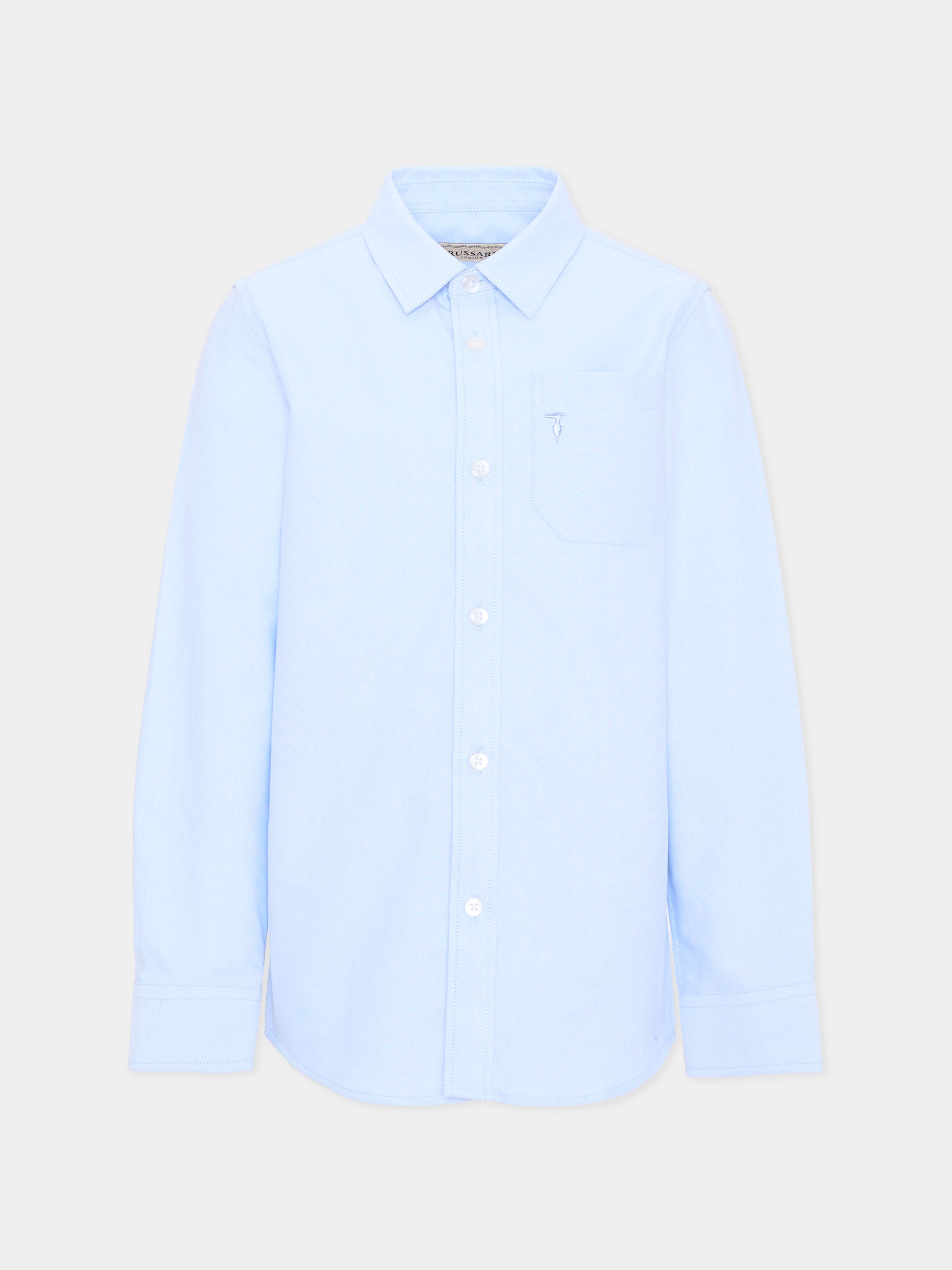 Camicia azzurra per bambino con logo,Trussardi Junior,TBA26029CA SKY SKY