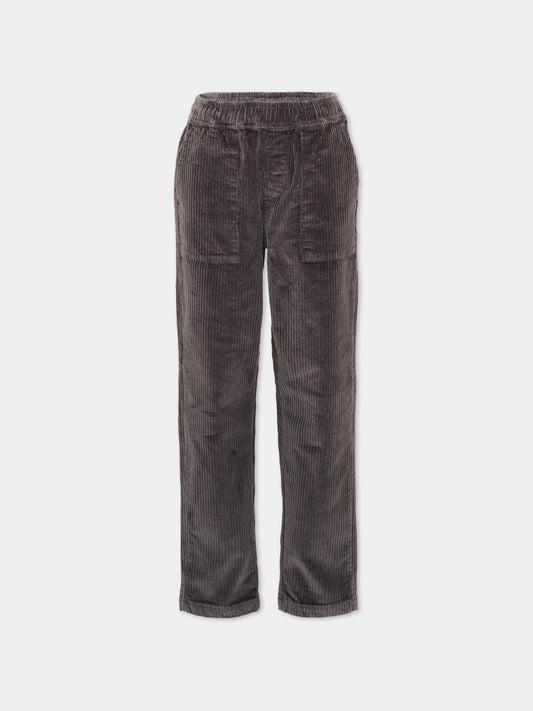 Pantalone grigio per bambino velluto,Trussardi Junior,TBA26016PA GREY GREY