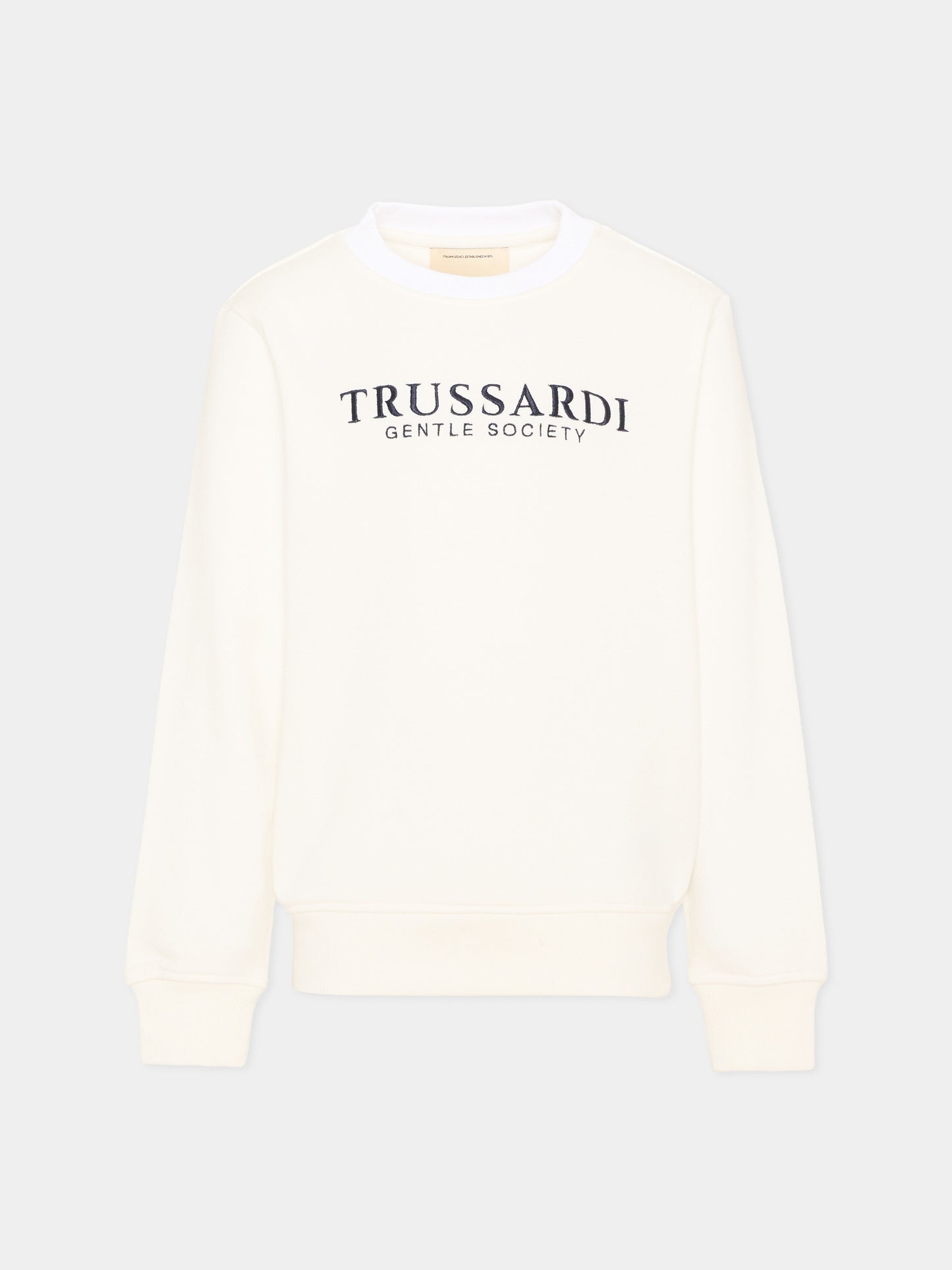 Felpa avorio per bambino con logo,Trussardi Junior,TBA26005FE OFF-WHITE OFF-WHITE