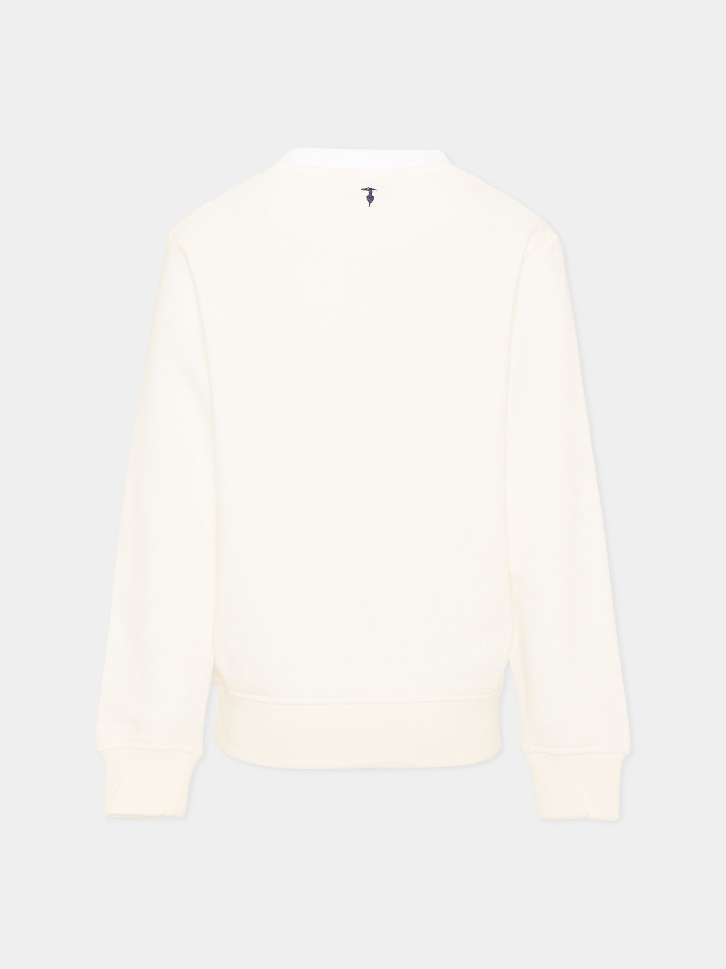 Felpa avorio per bambino con logo,Trussardi Junior,TBA26005FE OFF-WHITE OFF-WHITE