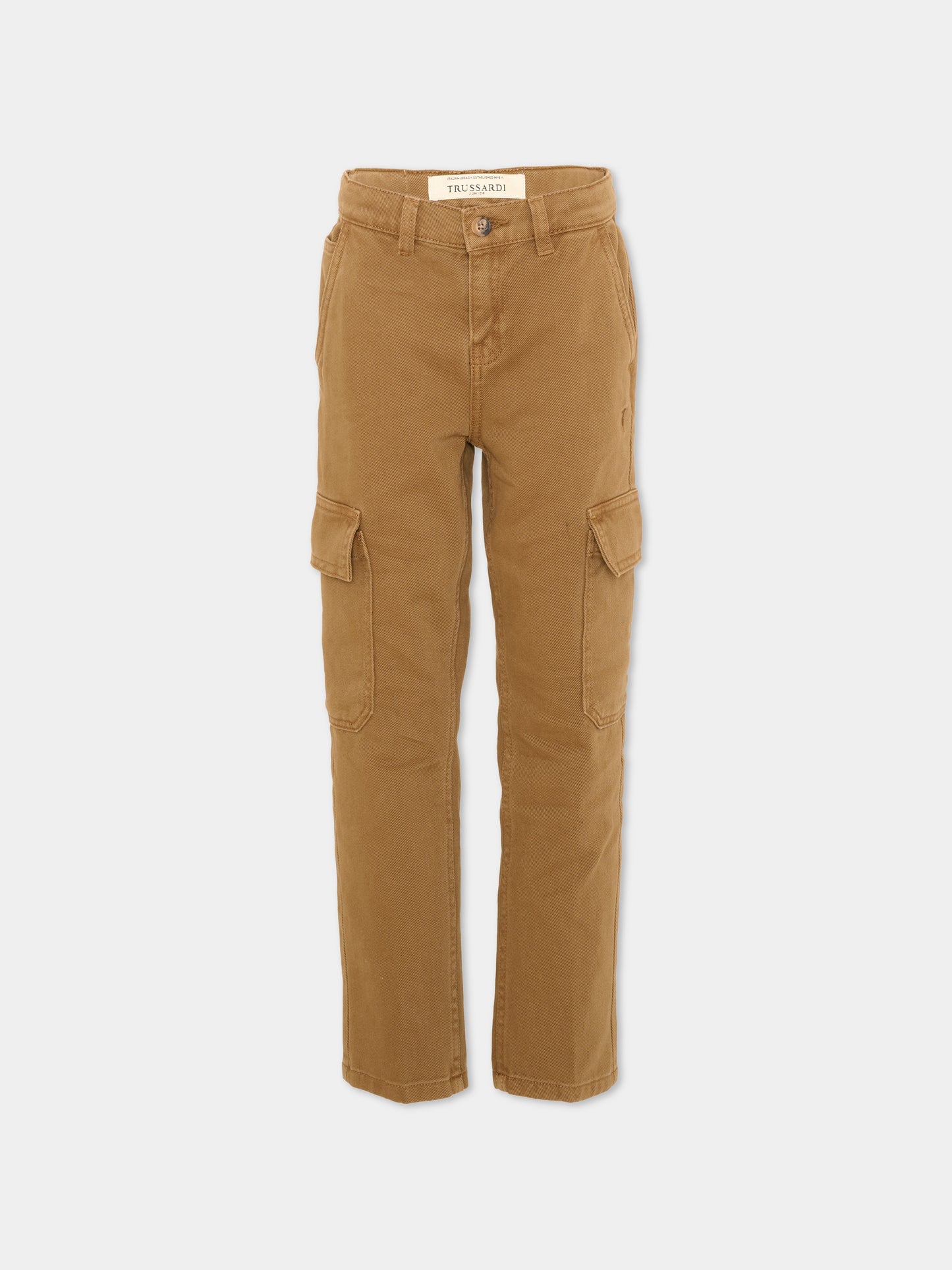 Pantalone marrone per bambino cargo,Trussardi Junior,TBA26036PA BROWN BROWN