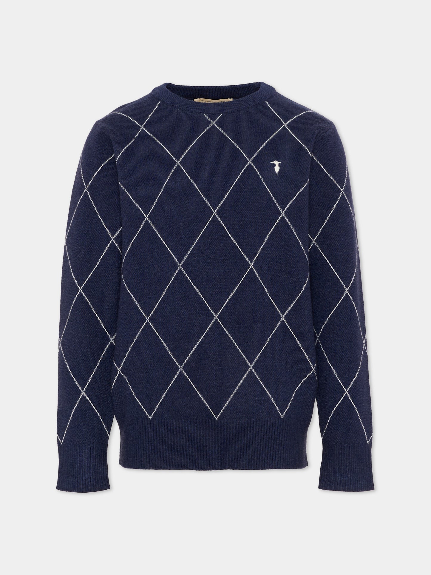 Maglione blu per bambino con logo,Trussardi Junior,TBA26030MA BLUE_NAVAL BLUE NAVAL