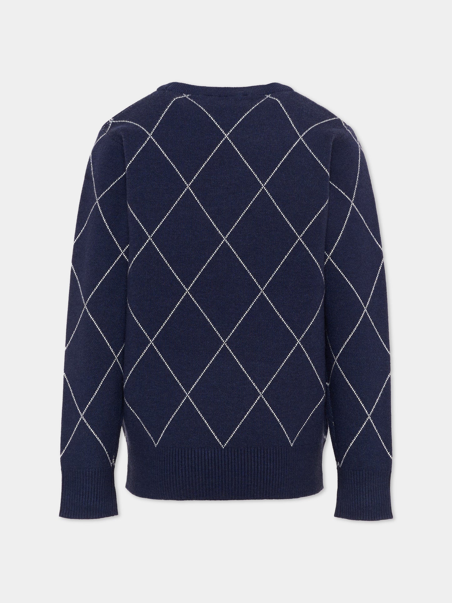 Maglione blu per bambino con logo,Trussardi Junior,TBA26030MA BLUE_NAVAL BLUE NAVAL
