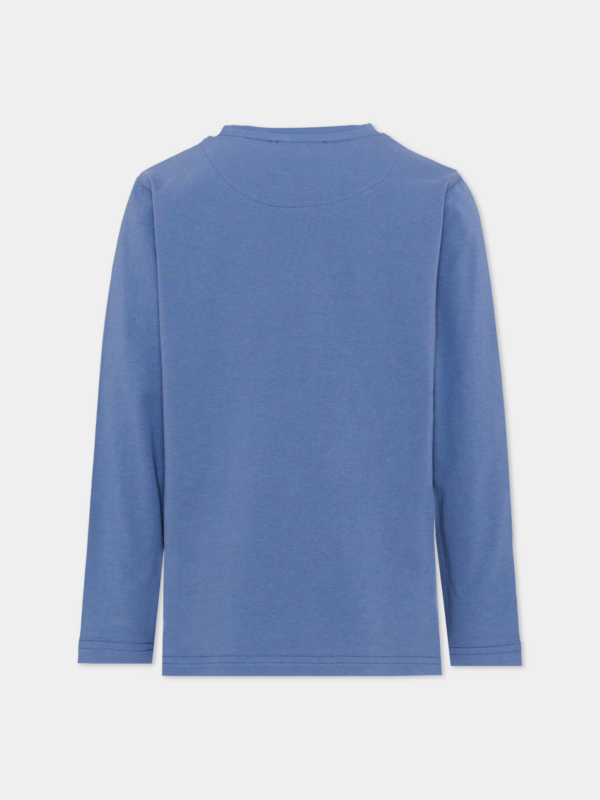 T-Shirt blu per bambino con logo,Trussardi Junior,TBA26007TS AVIO AVIO