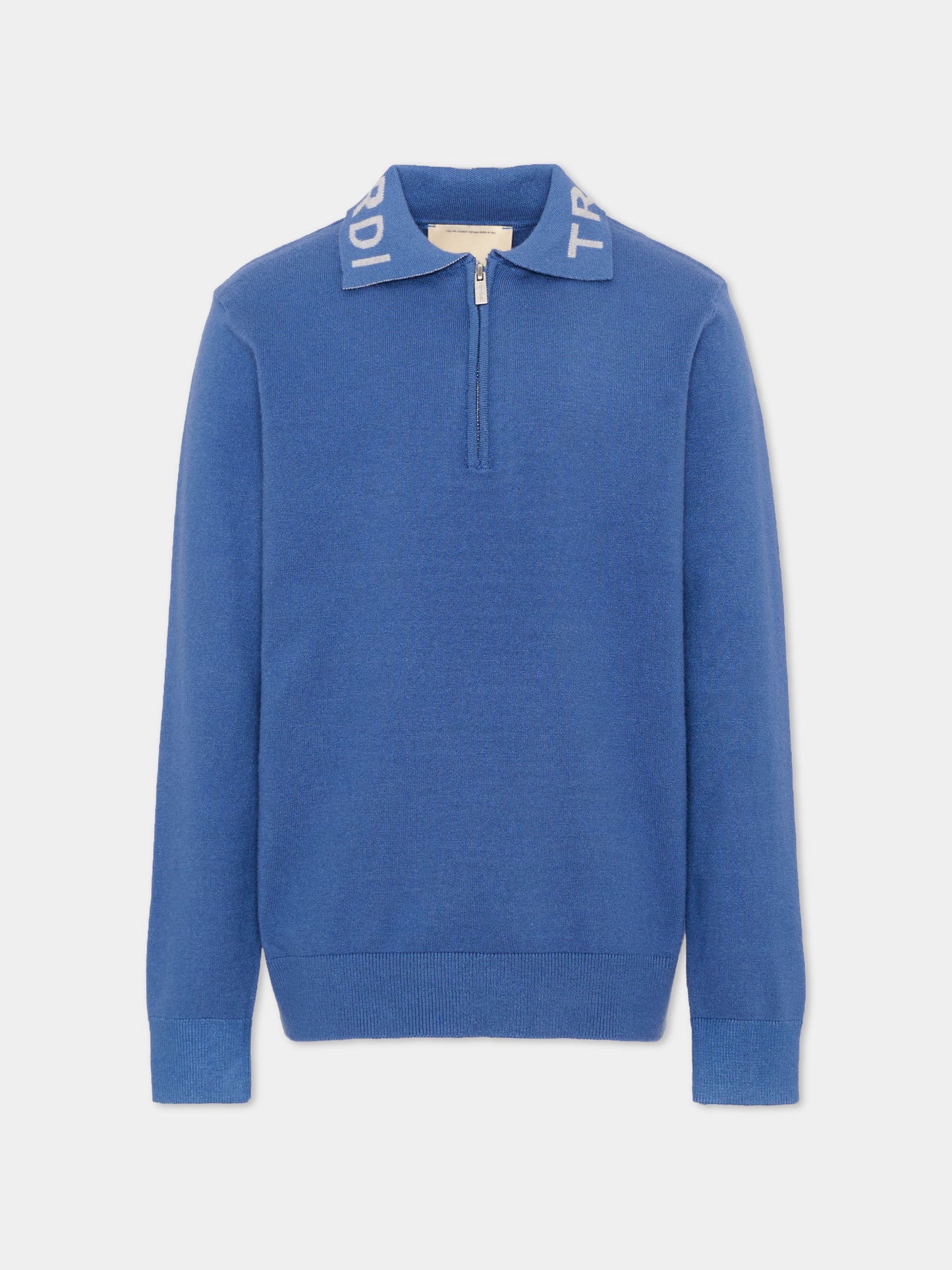 Maglione blu per bambino con logo,Trussardi Junior,TBA26046PO AVIO/GREY AVIO