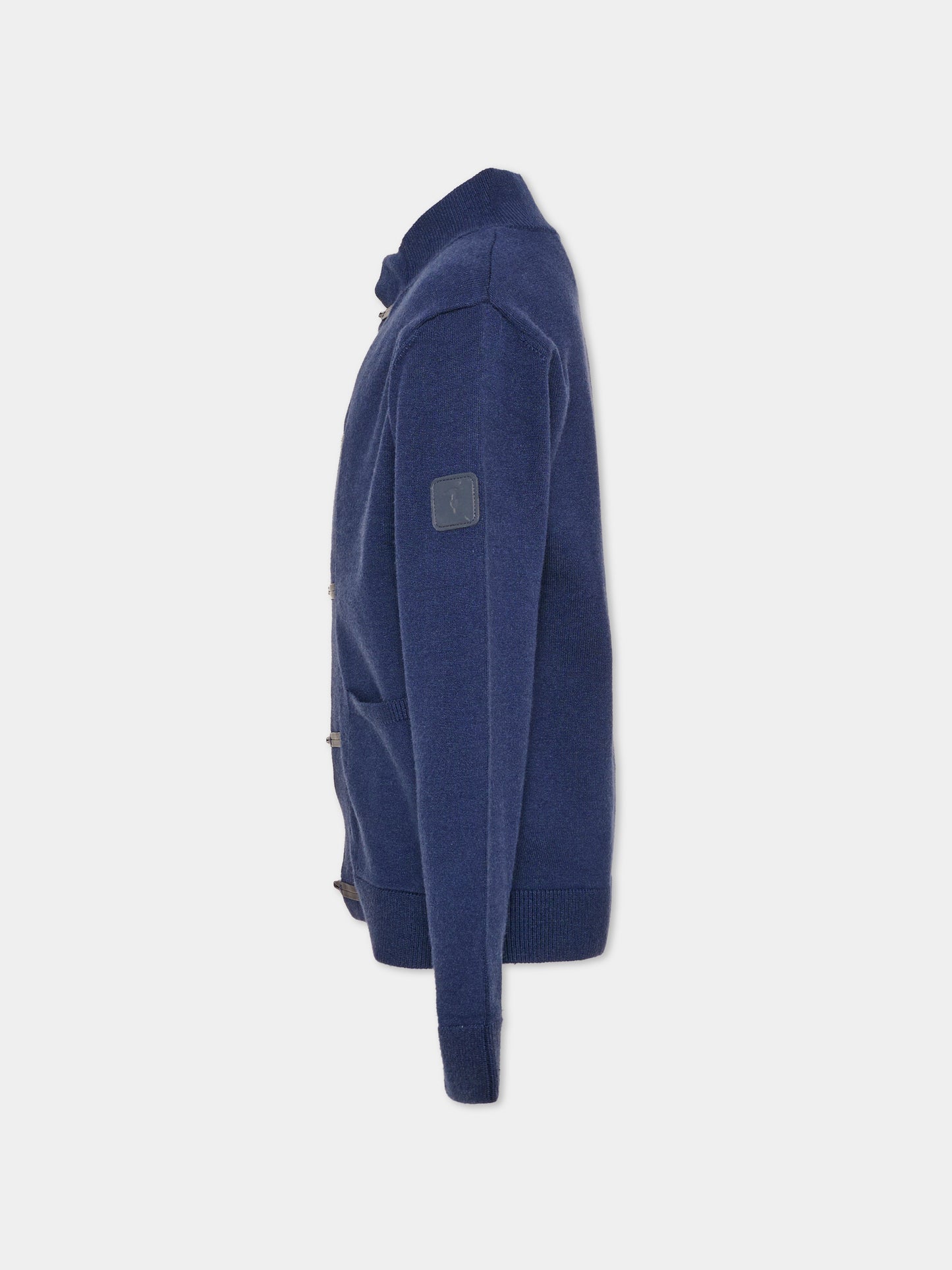 Cardigan blu per bambino con alamari,Trussardi Junior,TBA26013MA BLUE_NAVAL BLUE NAVAL
