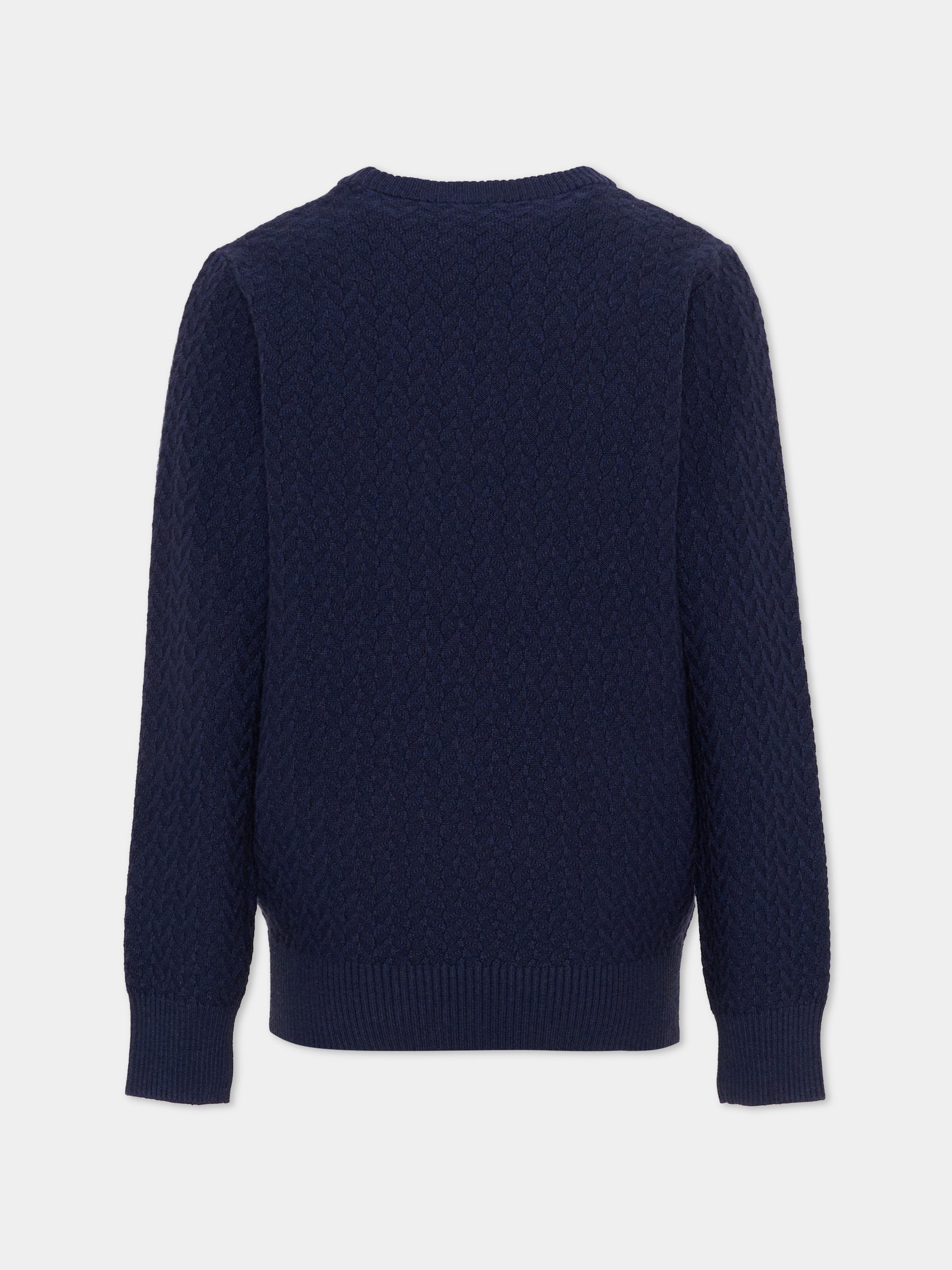 Maglione blu per bambino con logo,Trussardi Junior,TBA26003MA BLUE_NAVAL BLUE NAVAL