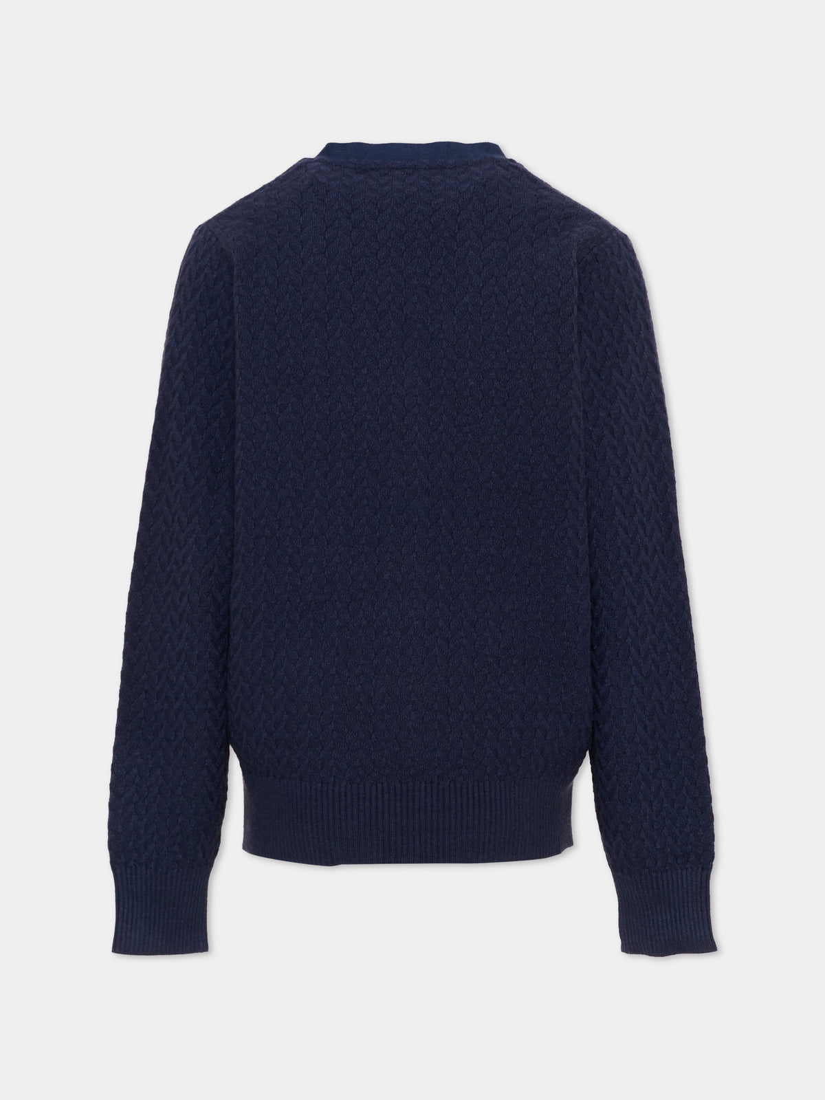 Cardigan blu per bambino con logo,Trussardi Junior,TBA26059CD BLUE_NAVAL BLUE NAVAL