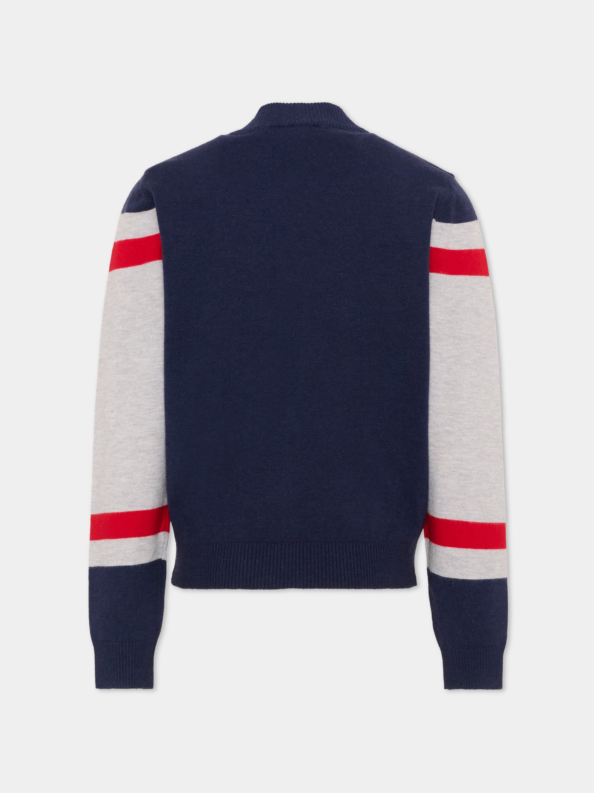 Cardigan blu per bambino a righe con logo,Trussardi Junior,TIA26049MA RED_C/BN/G RED CHERRY