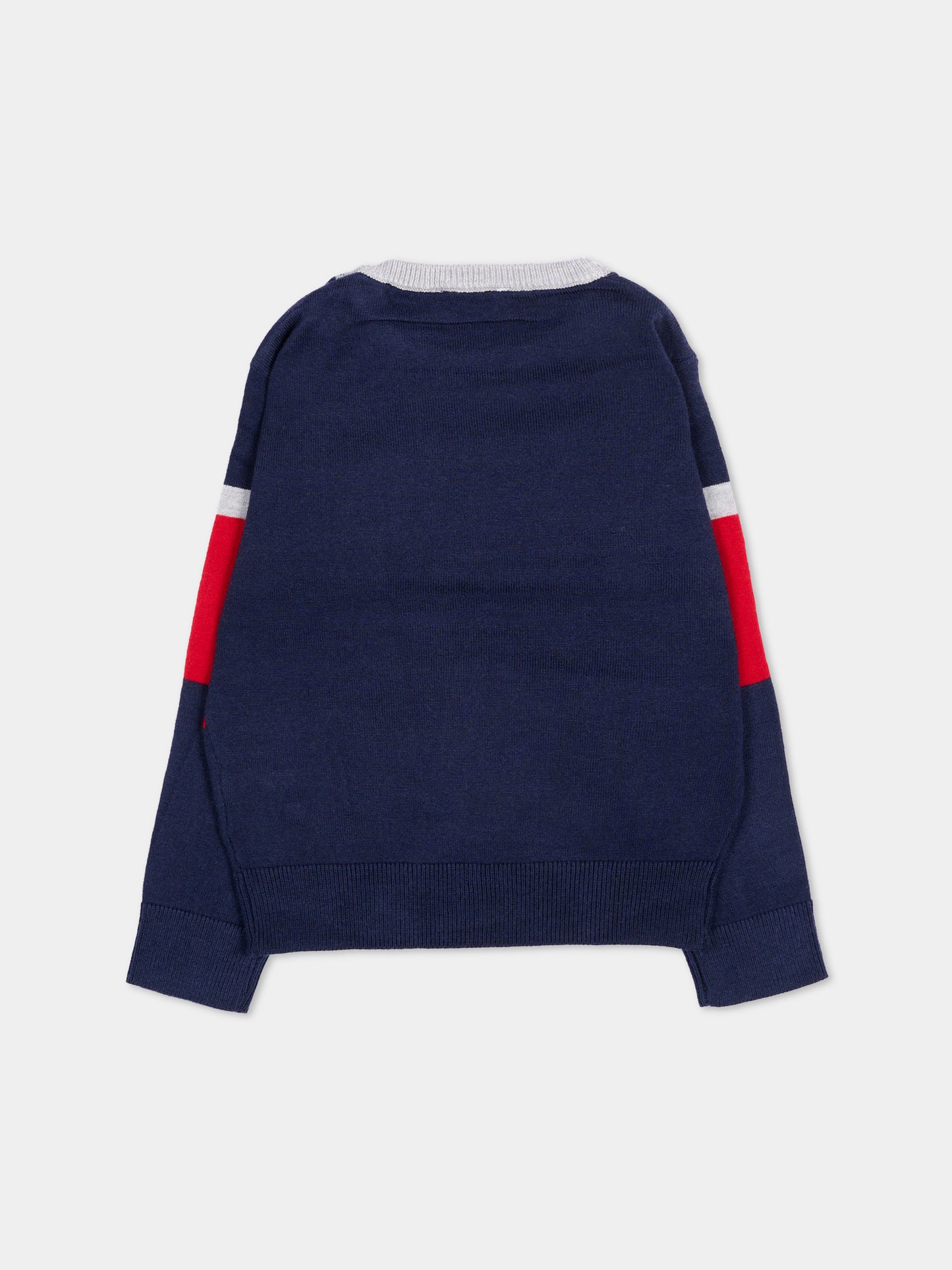 Maglione blu per neonato a righe con logo,Trussardi Junior,TIA26036MA BLUE_N/R.C BLUE NAVAL