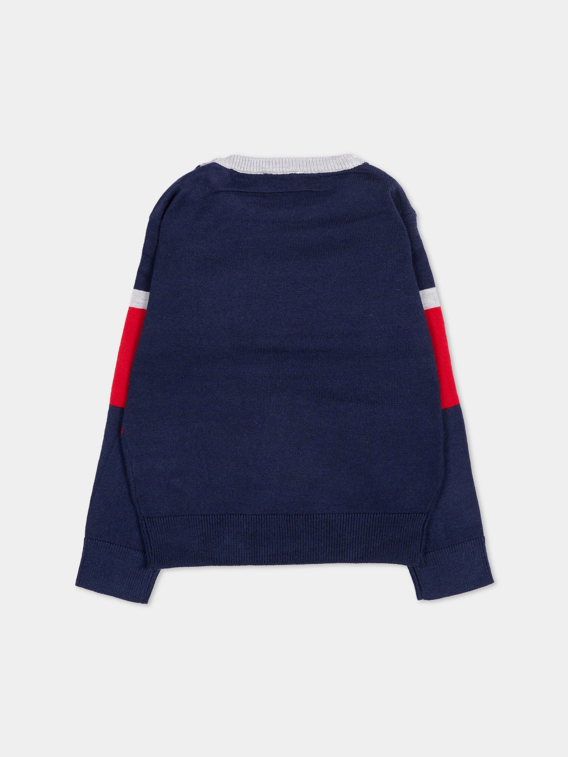 Maglione blu per neonato a righe con logo,Trussardi Junior,TIA26036MA BLUE_N/R.C BLUE NAVAL