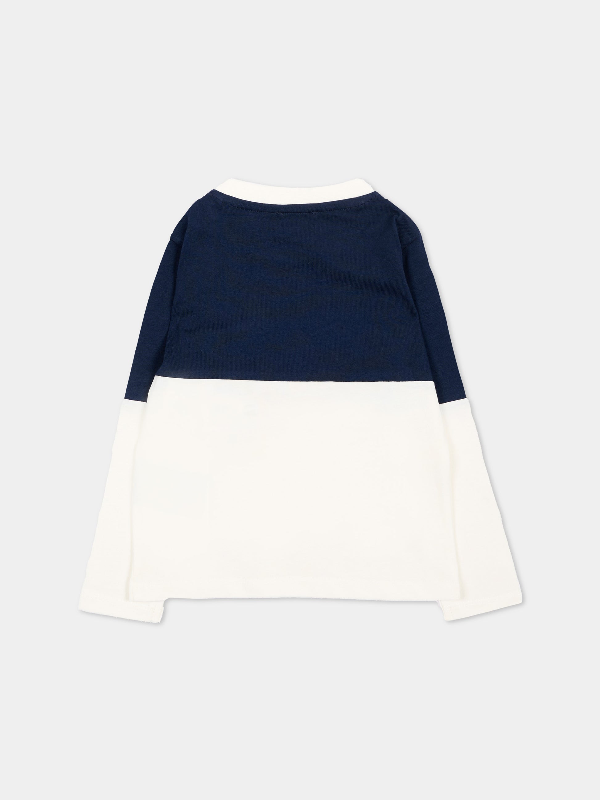 T-shirt avorio per neonato con logo,Trussardi Junior,TIA26055TS O-WHT/BL.N OFF-WHITE