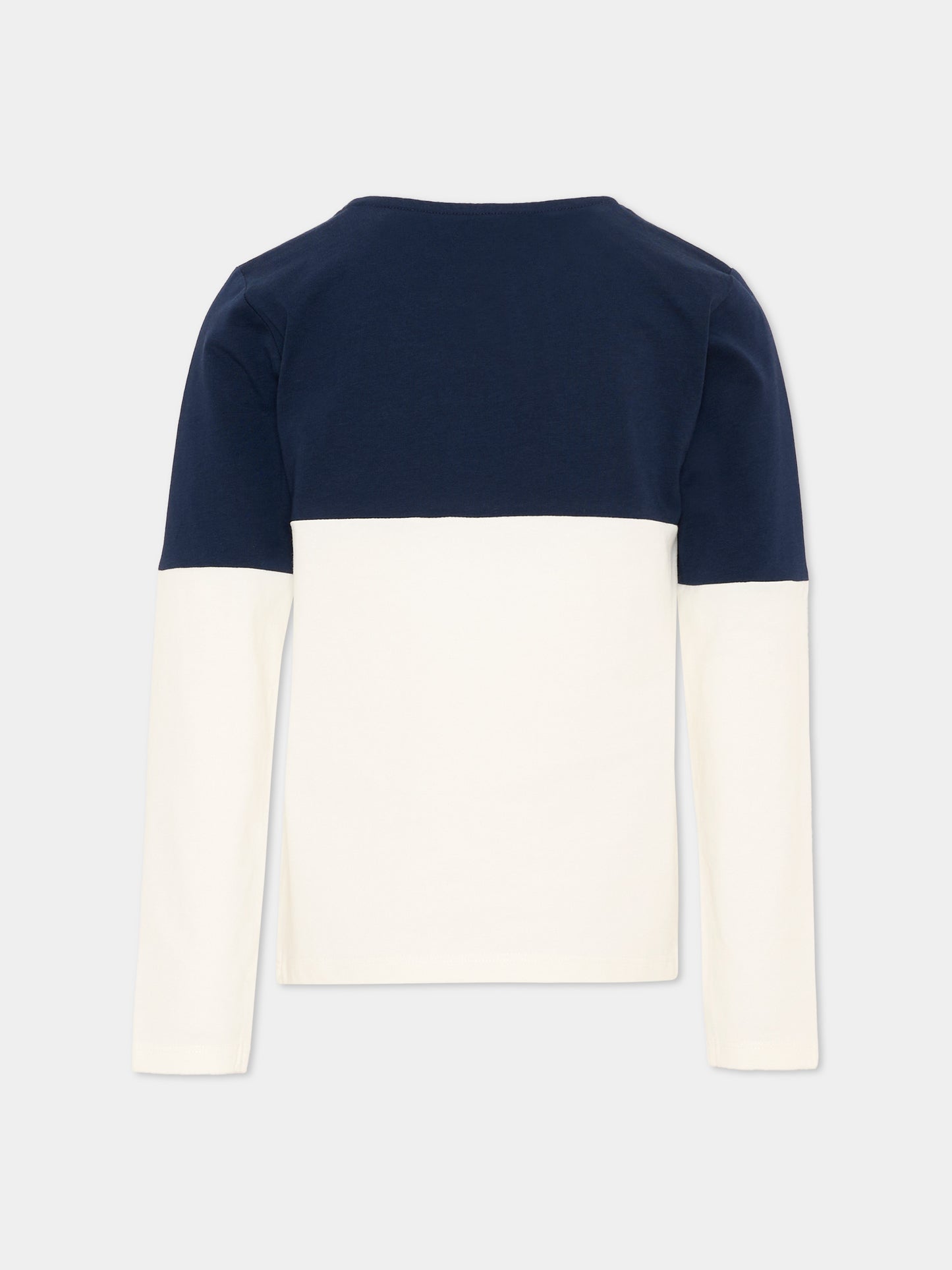 T-shirt avorio per bambino con logo,Trussardi Junior,TIA26055TS O-WHT/BL.N OFF-WHITE