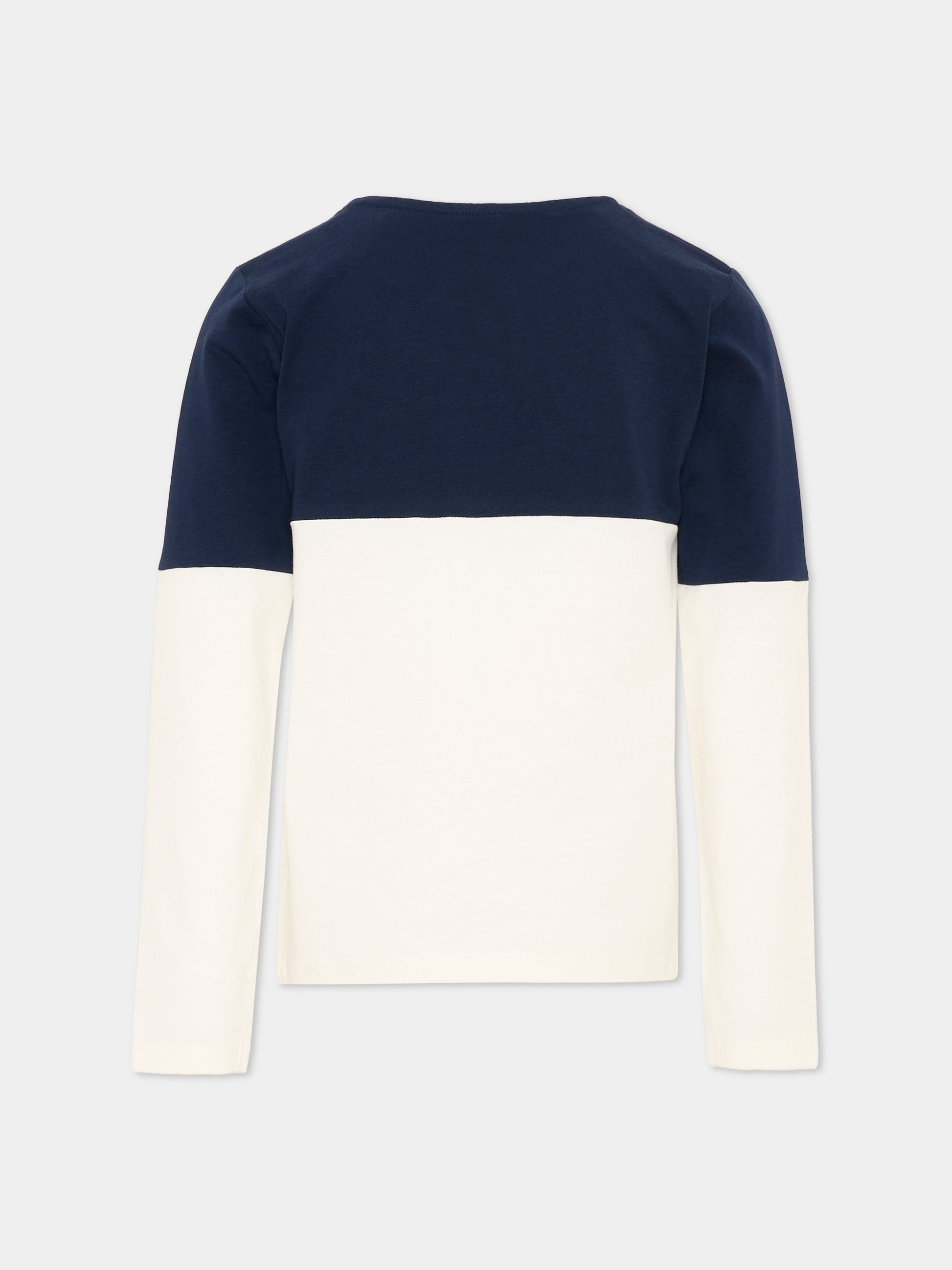 T-shirt avorio per bambino con logo,Trussardi Junior,TIA26055TS O-WHT/BL.N OFF-WHITE