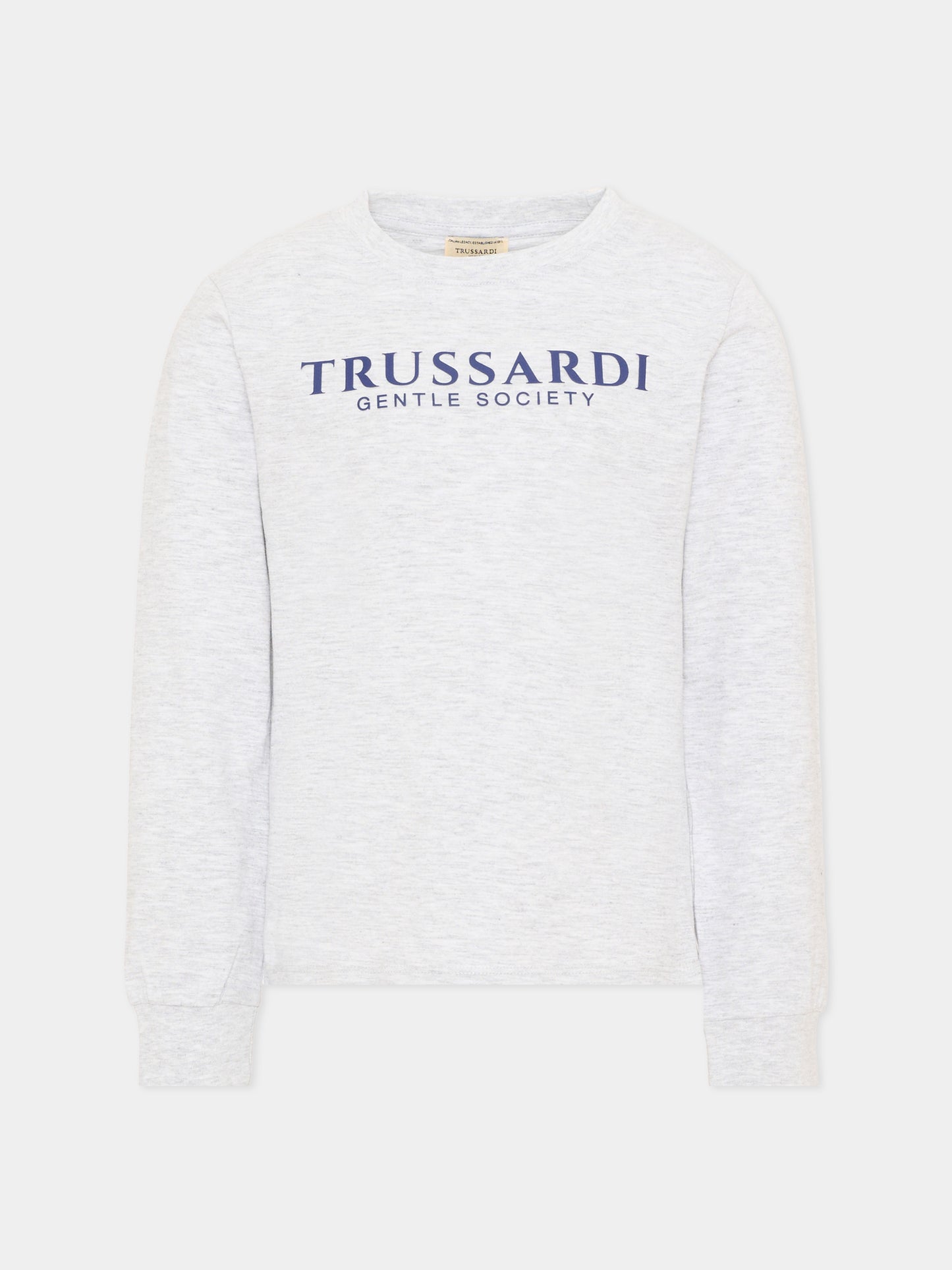 T-Shirt grigia per bambino con logo,Trussardi Junior,TIA26041TS GREY_LM/BN GREY LIGHT MELANGE