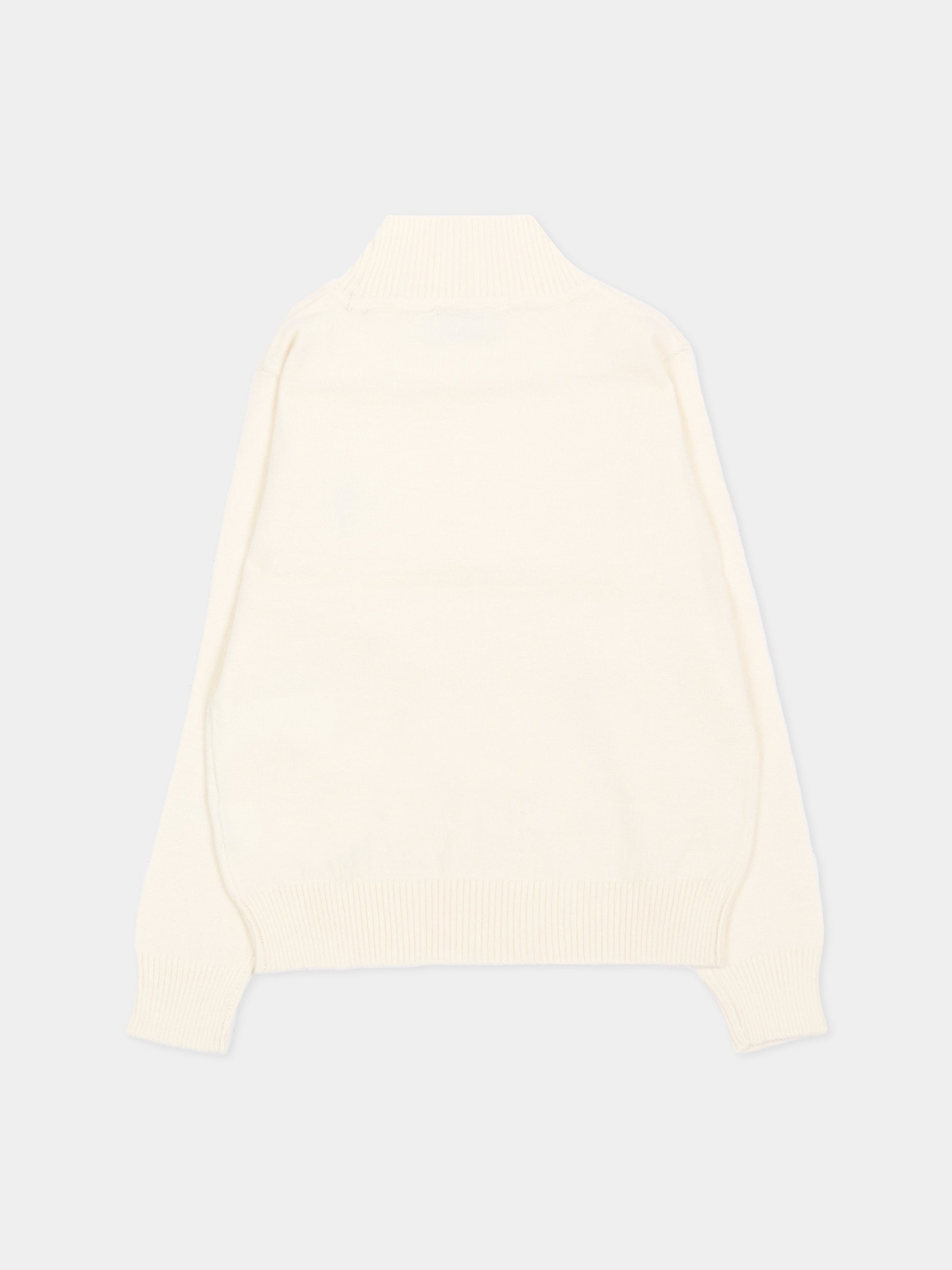 Dolcevita avorio per neonato con logo,Trussardi Junior,TIA26100MA OFF-WHITE OFF-WHITE