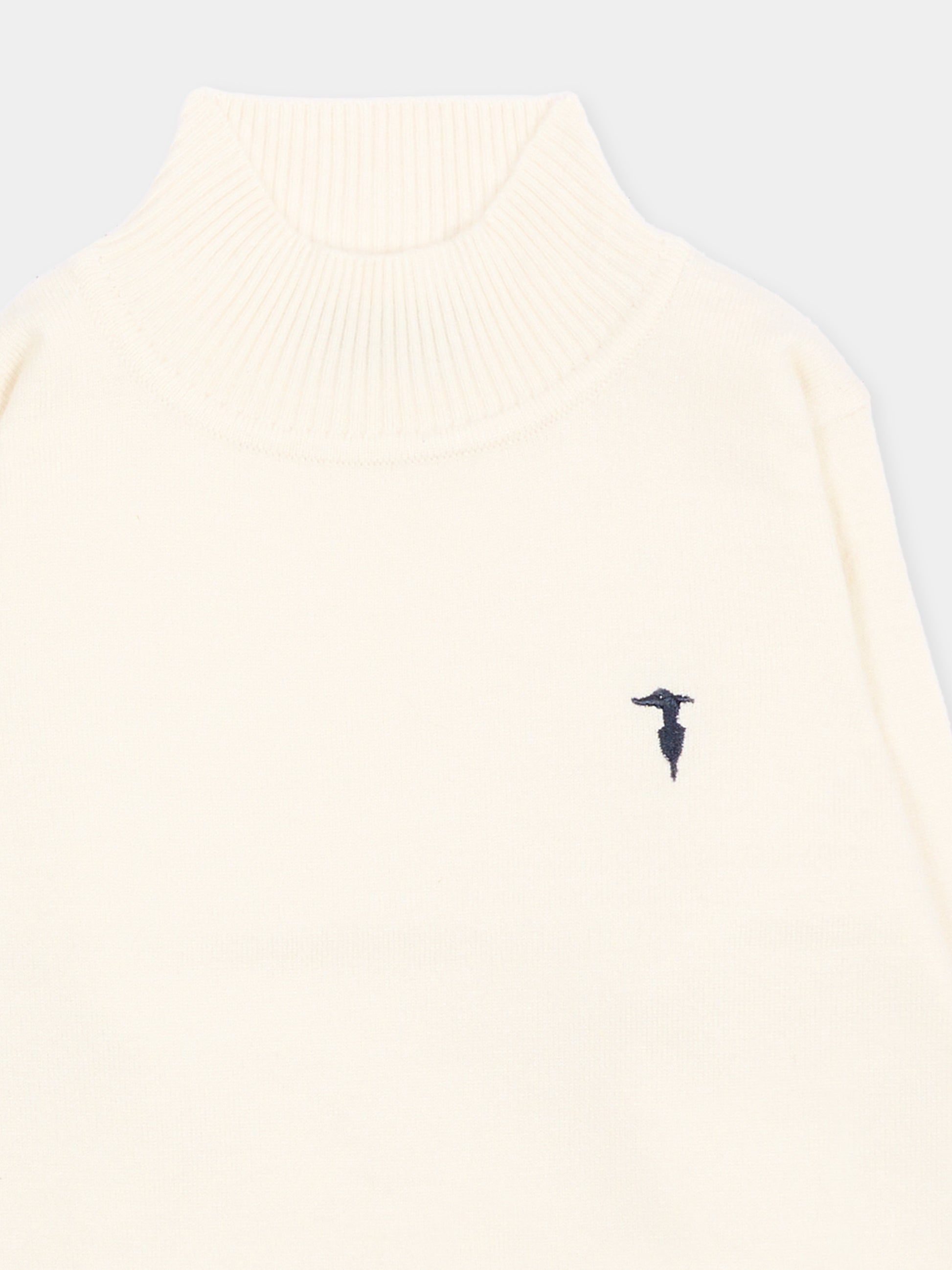 Dolcevita avorio per neonato con logo,Trussardi Junior,TIA26100MA OFF-WHITE OFF-WHITE