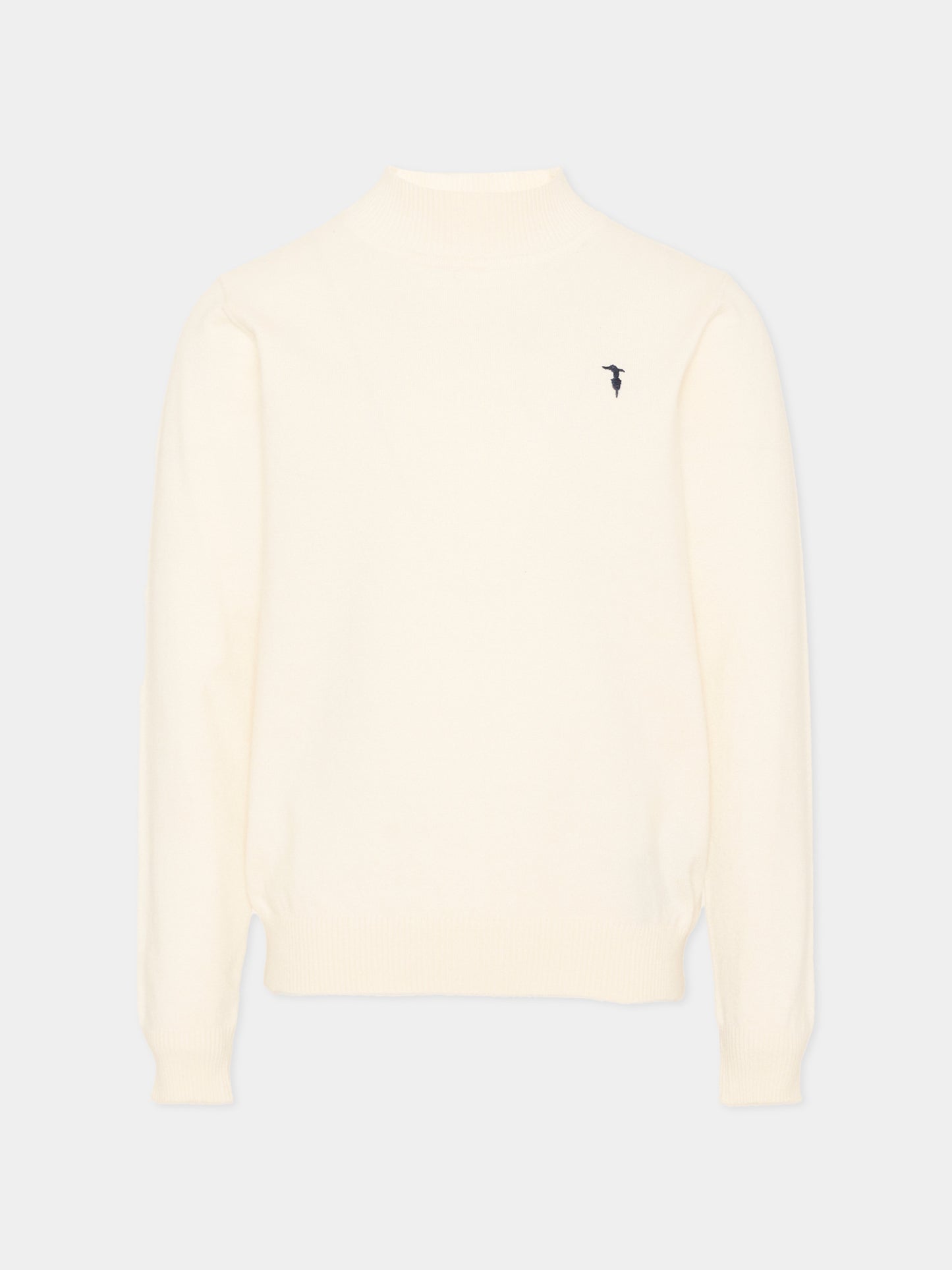 Dolcevita avorio per bambino con logo,Trussardi Junior,TIA26100MA OFF-WHITE OFF-WHITE