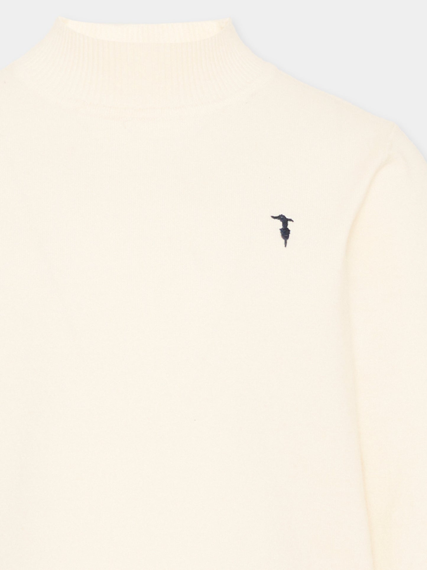 Dolcevita avorio per bambino con logo,Trussardi Junior,TIA26100MA OFF-WHITE OFF-WHITE