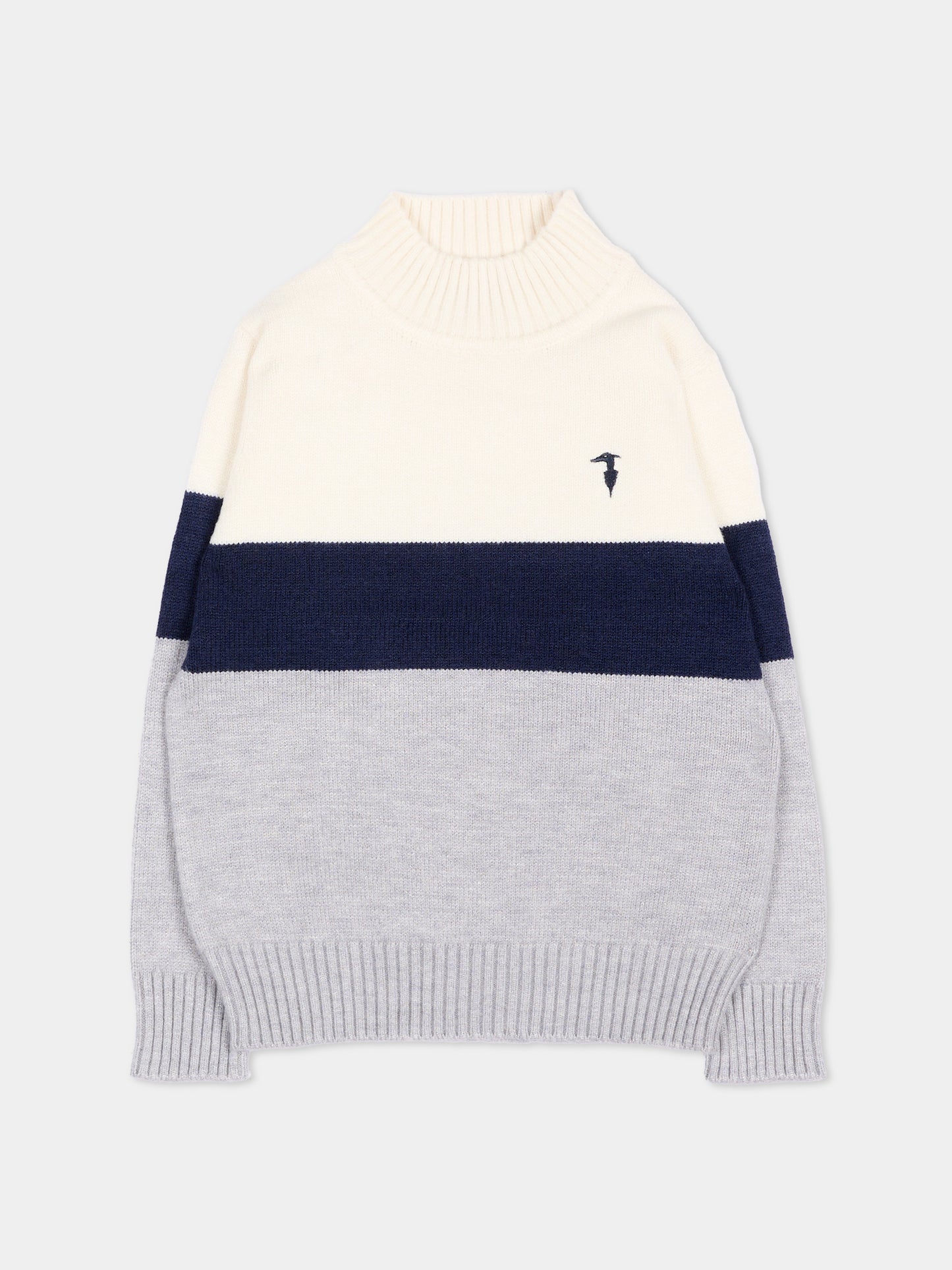 Dolcevita avorio per neonato con logo,Trussardi Junior,TIA26069MA O-WHT/BN/G OFF-WHITE