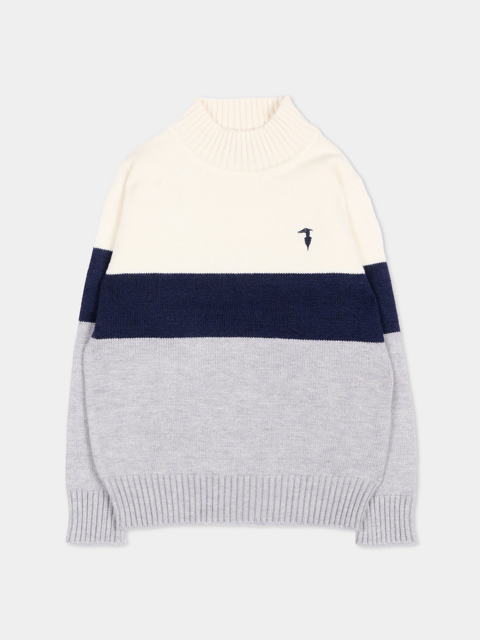 Dolcevita avorio per neonato con logo,Trussardi Junior,TIA26069MA O-WHT/BN/G OFF-WHITE