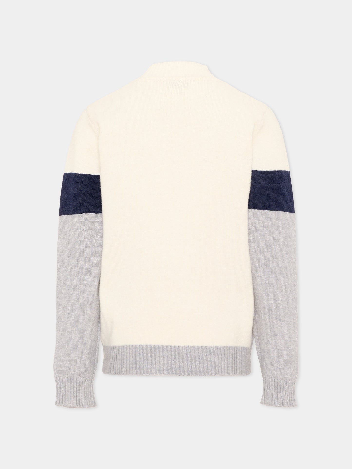 Dolcevita avorio per bambino con logo,Trussardi Junior,TIA26069MA O-WHT/BN/G OFF-WHITE