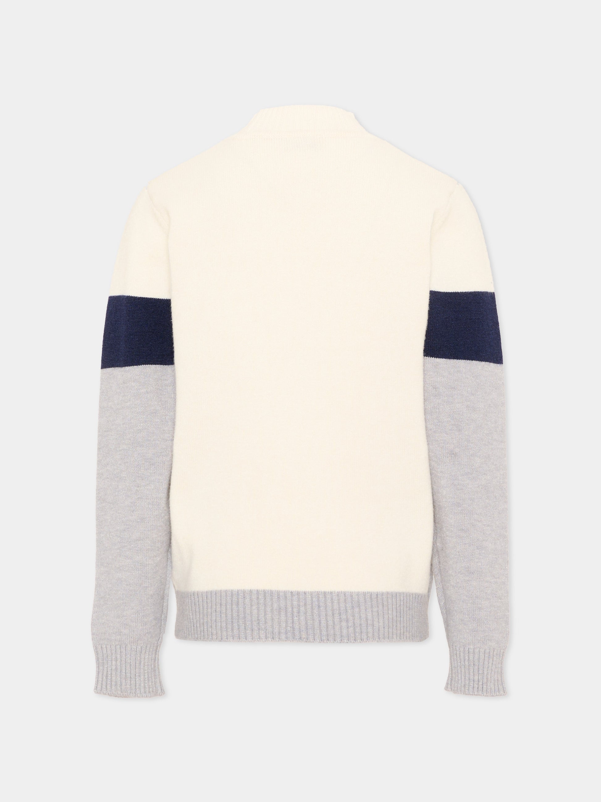 Dolcevita avorio per bambino con logo,Trussardi Junior,TIA26069MA O-WHT/BN/G OFF-WHITE