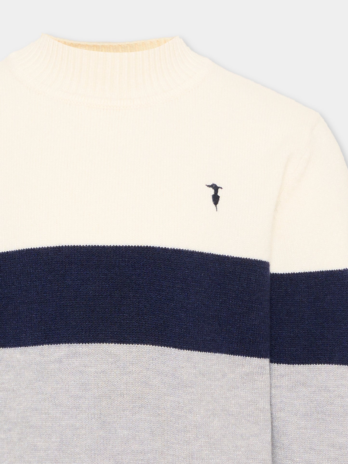 Dolcevita avorio per bambino con logo,Trussardi Junior,TIA26069MA O-WHT/BN/G OFF-WHITE