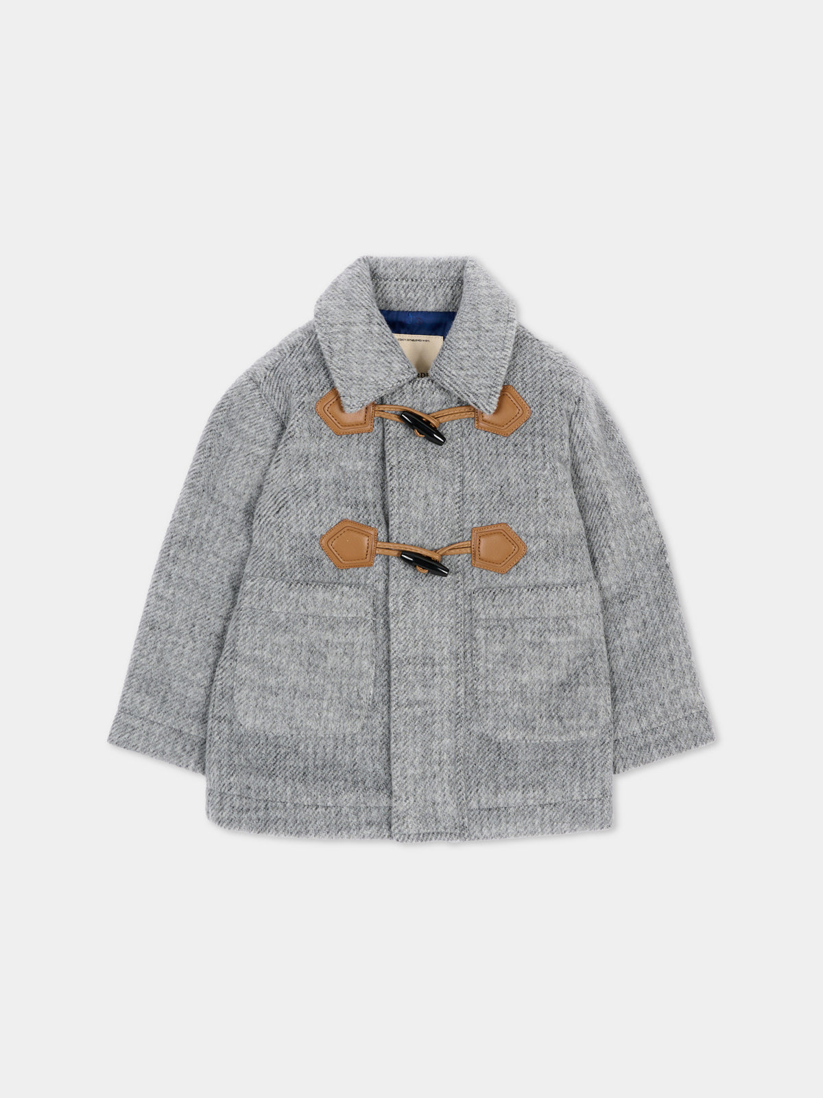 Cappotto grigio per neonato,Trussardi Junior,TIA26047CP GREY_LIG.M GREY LIGHT MELANGE