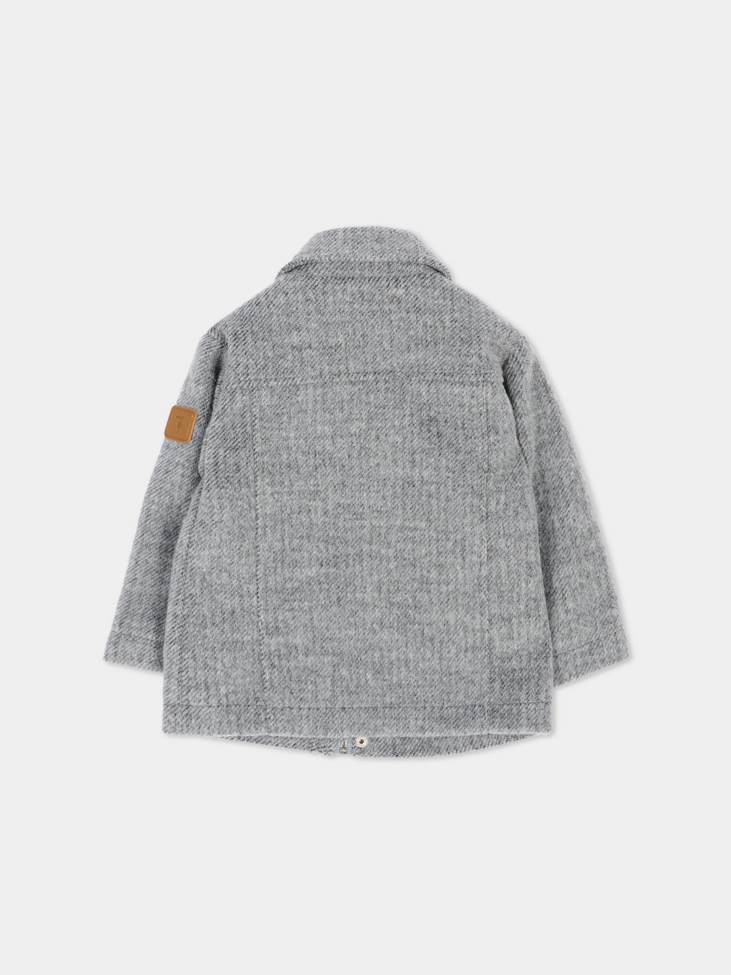Cappotto grigio per neonato,Trussardi Junior,TIA26047CP GREY_LIG.M GREY LIGHT MELANGE