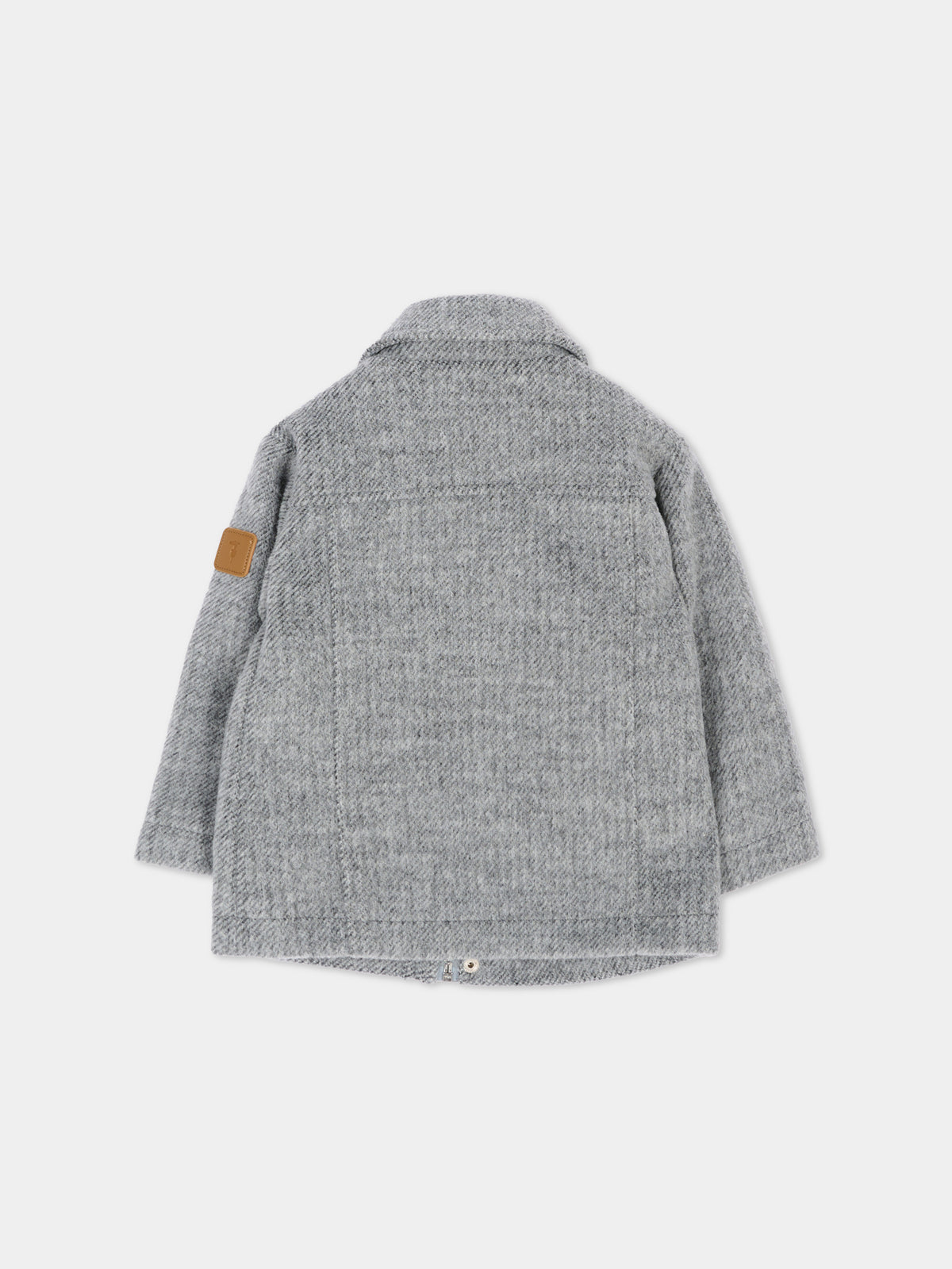 Cappotto grigio per neonato,Trussardi Junior,TIA26047CP GREY_LIG.M GREY LIGHT MELANGE
