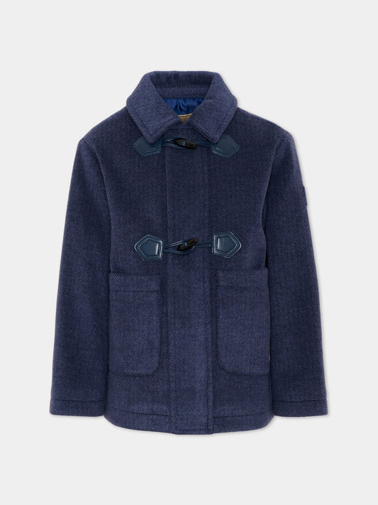 Cappotto blu per bambino,Trussardi Junior,TIA26047CP BLUE_NAVAL BLUE NAVAL