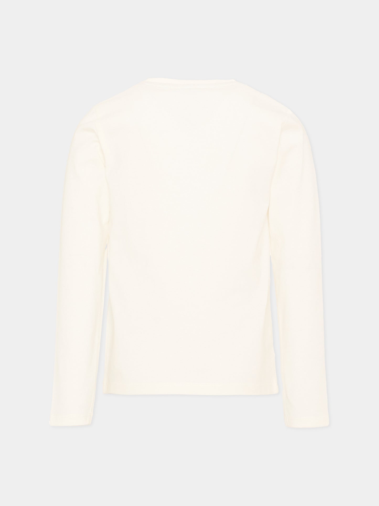 T-Shirt a manica lunga avorio per bambino con logo,Trussardi Junior,TIA26004TS OFF-WHITE OFF-WHITE