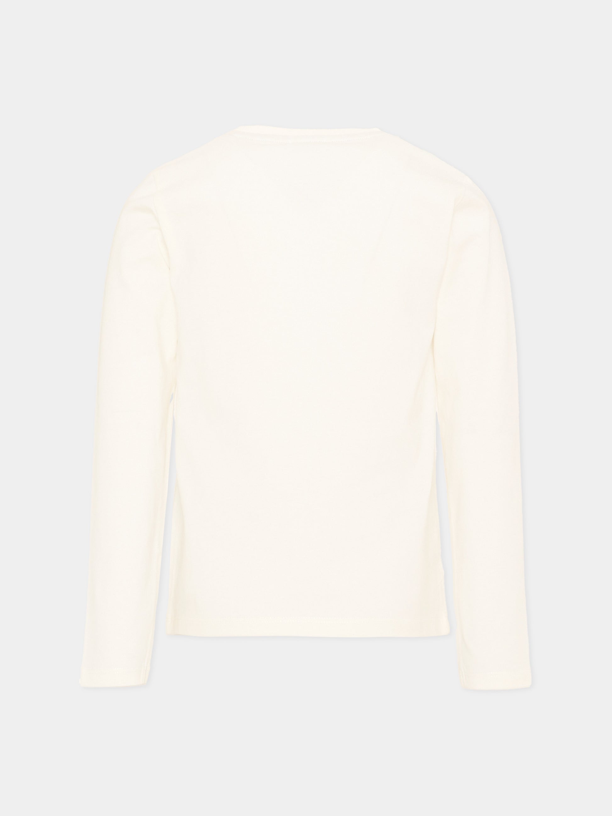 T-Shirt a manica lunga avorio per bambino con logo,Trussardi Junior,TIA26004TS OFF-WHITE OFF-WHITE