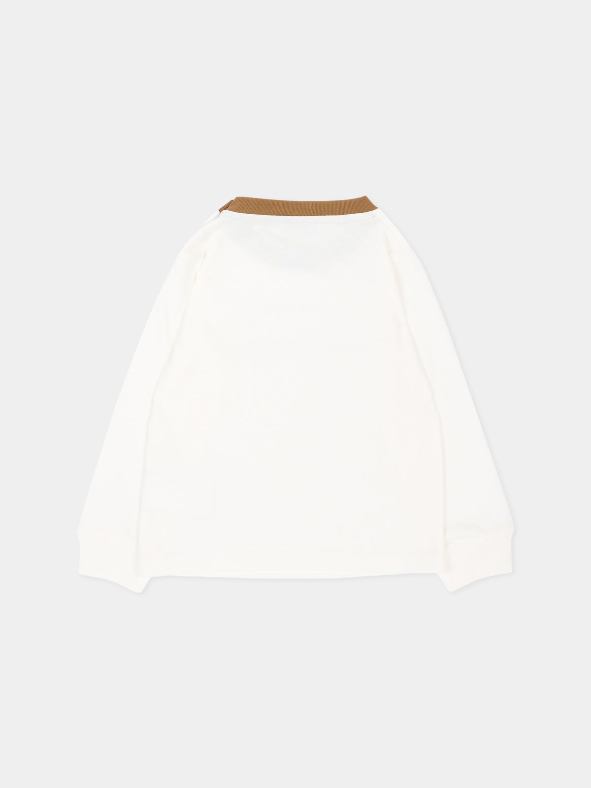 T-Shirt a manica lunga avorio per neonato con logo,Trussardi Junior,TIA26092TS OFF-WHITE OFF-WHITE