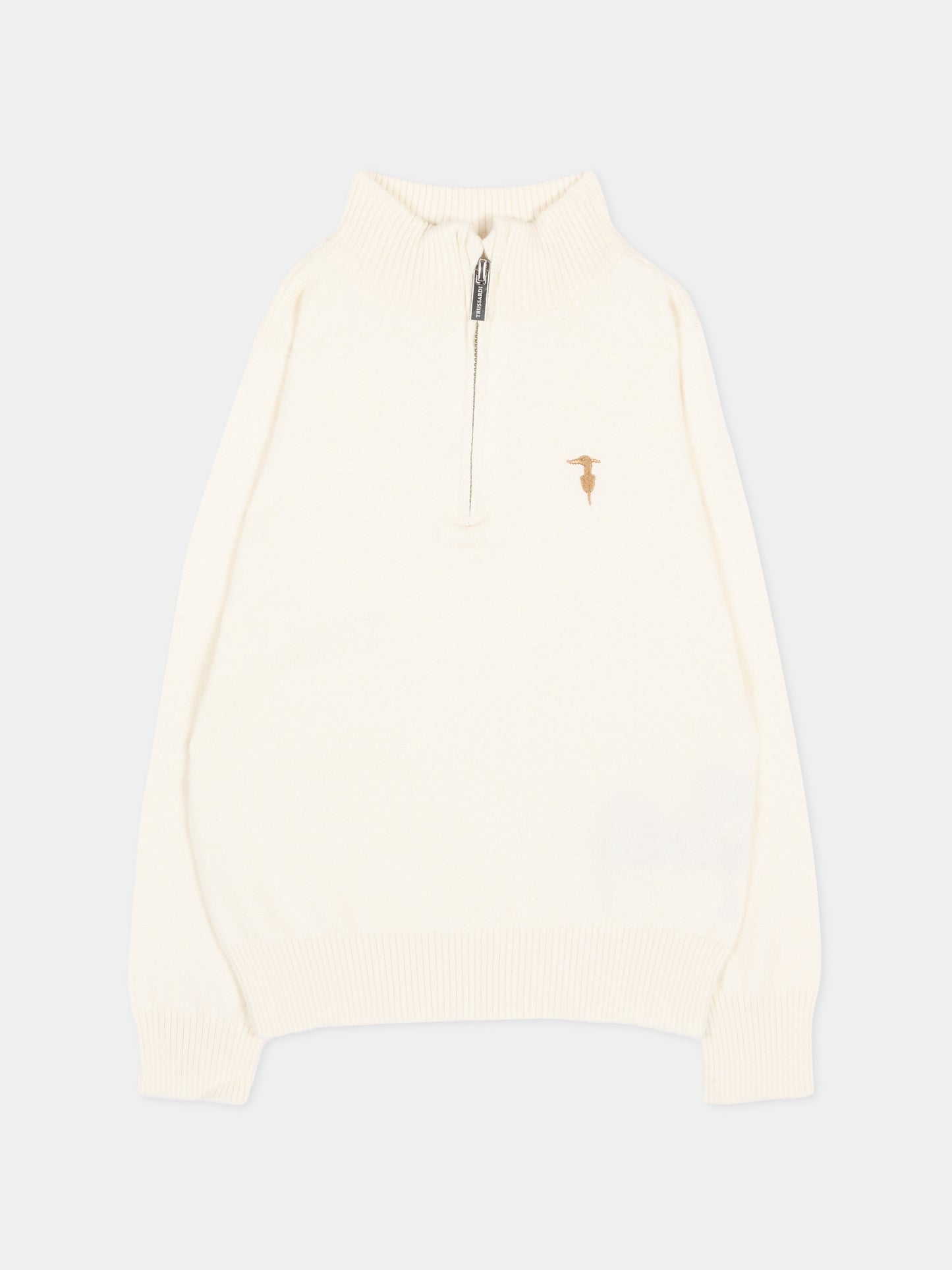Maglione avorio per neonato con levriero,Trussardi Junior,TIA26116MA OFF-WHITE OFF-WHITE